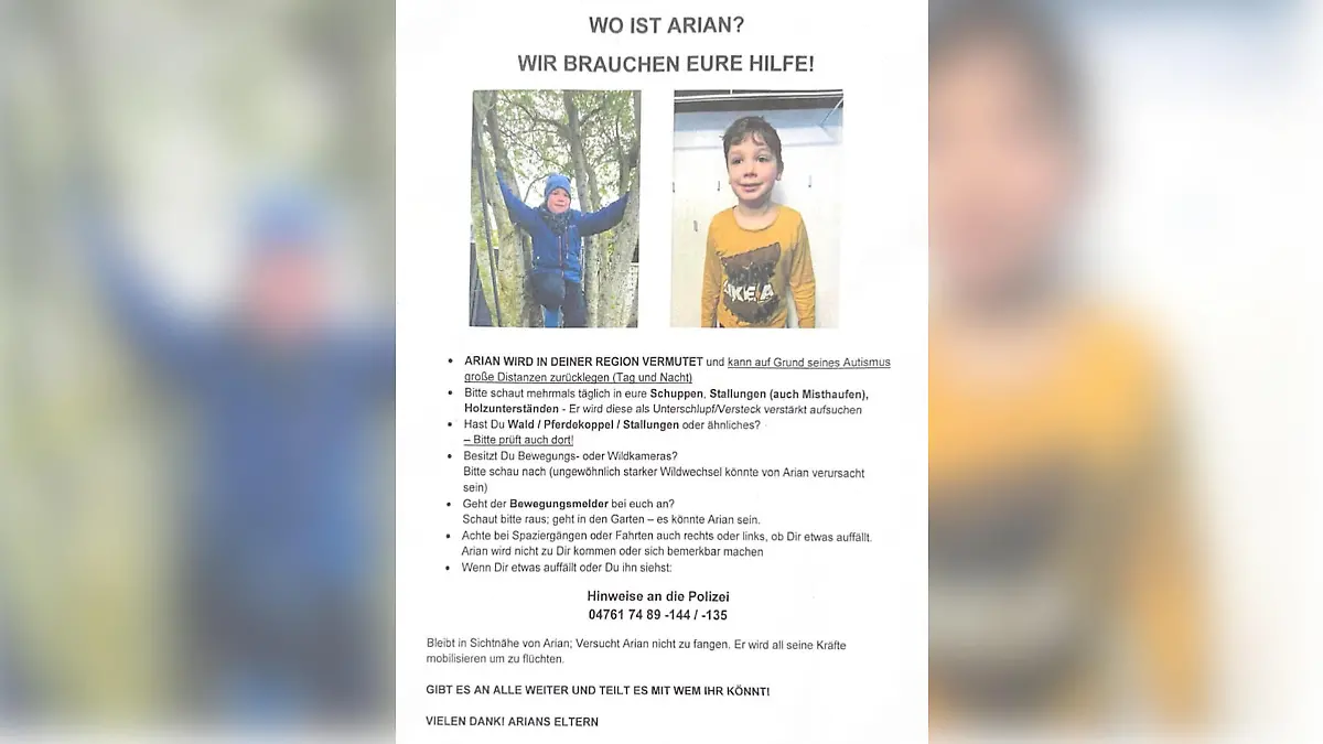 Arian aus Bremervörde weiter vermisst