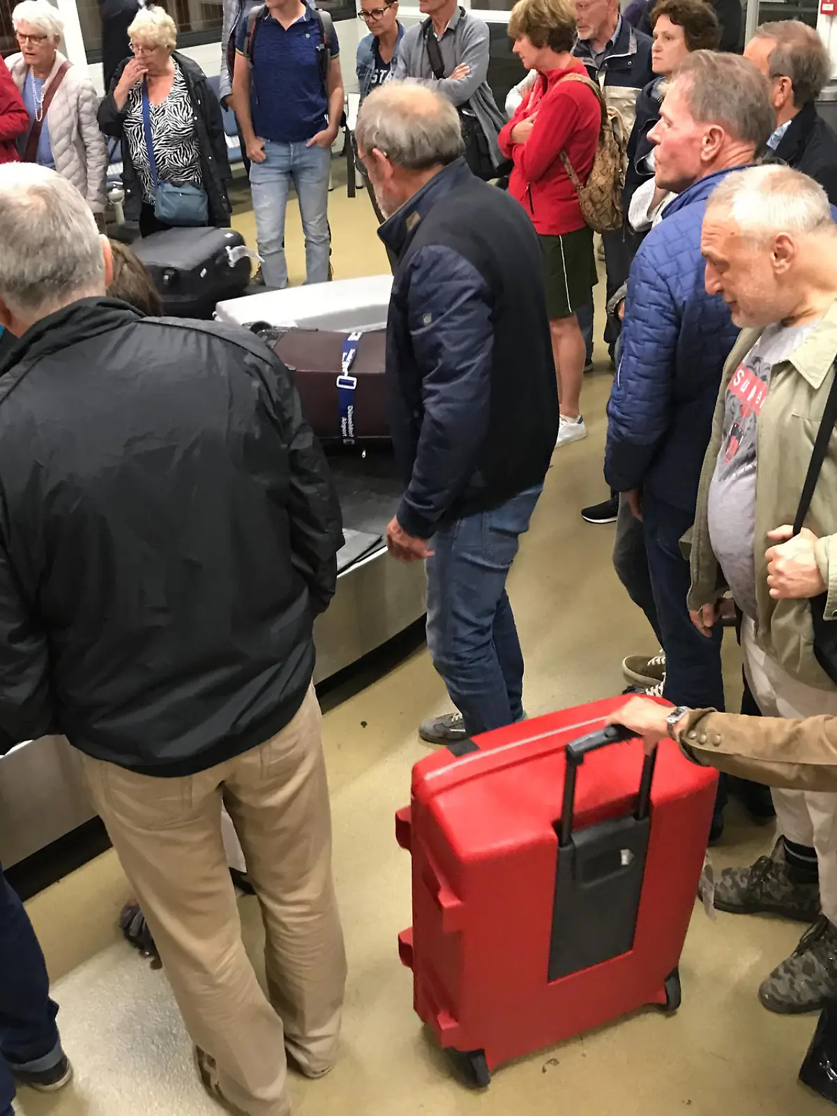 Ohrid, Macadonia, - September  19, 2019. Passengers arriving o a rainy day at Ohrid st Paul the Apostel Airport.