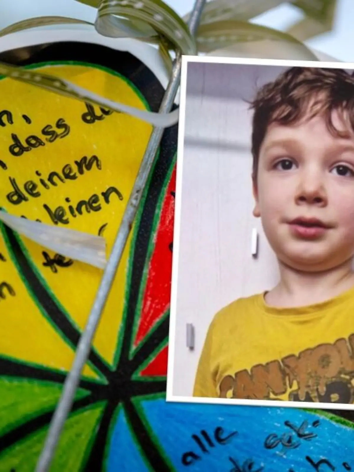 Selbstgebastelte Glücksbringer sollen dem kleinen Arian Glück bringen.
