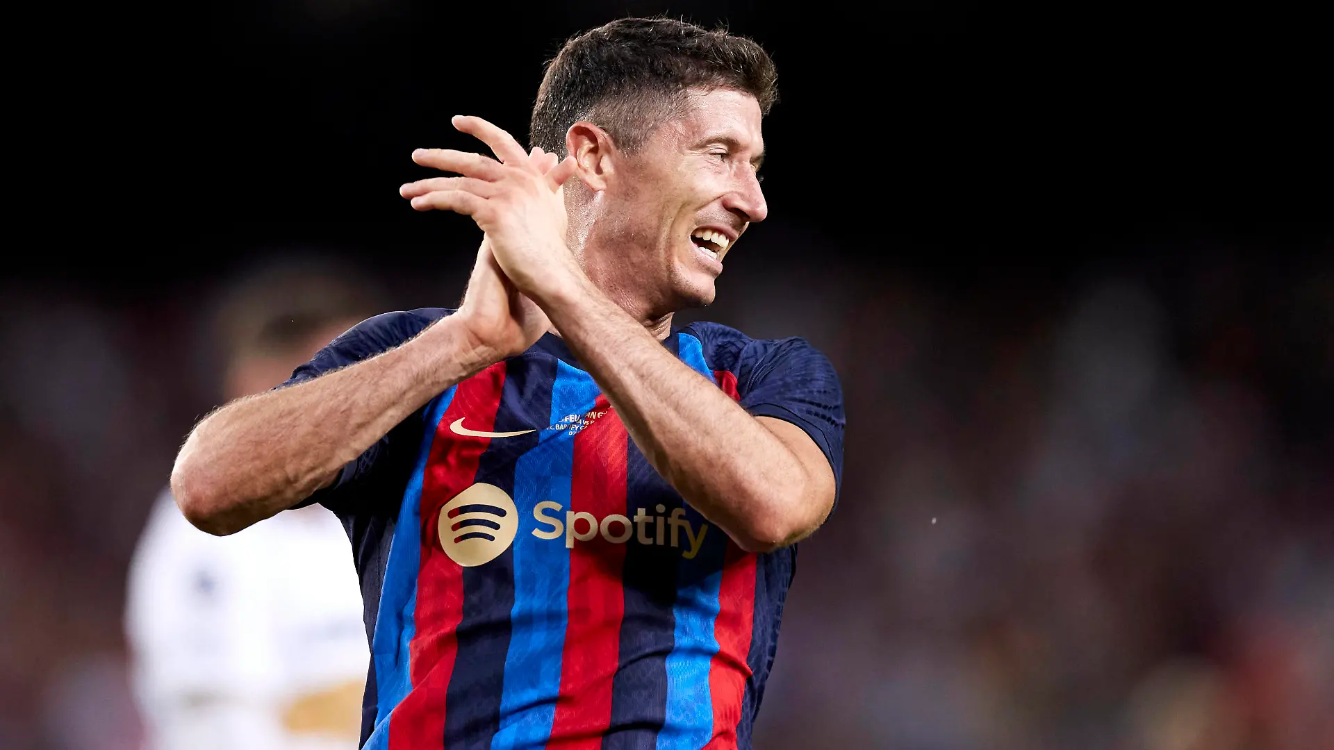 ESP: FC Barcelona, Barca v Pumas UNAM - Trofeu Joan Gamper Robert Lewandowski of FC Barcelona reacts during the pre-season friendly match of Trofeu Joan Gamper between FC Barcelona and Pumas UNAM at Spotify Camp Nou on August 7, 2022, in Barcelona, Spain. Barcelona Spotify Camp Nou Catalunya Spain _RL_FCBvPUMJG_108 Copyright: xRicardoxLarreinax