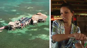 Reporterin Johanna hilft in einer schwimmenden Bar aus Arbeiten im Urlaubsparadies