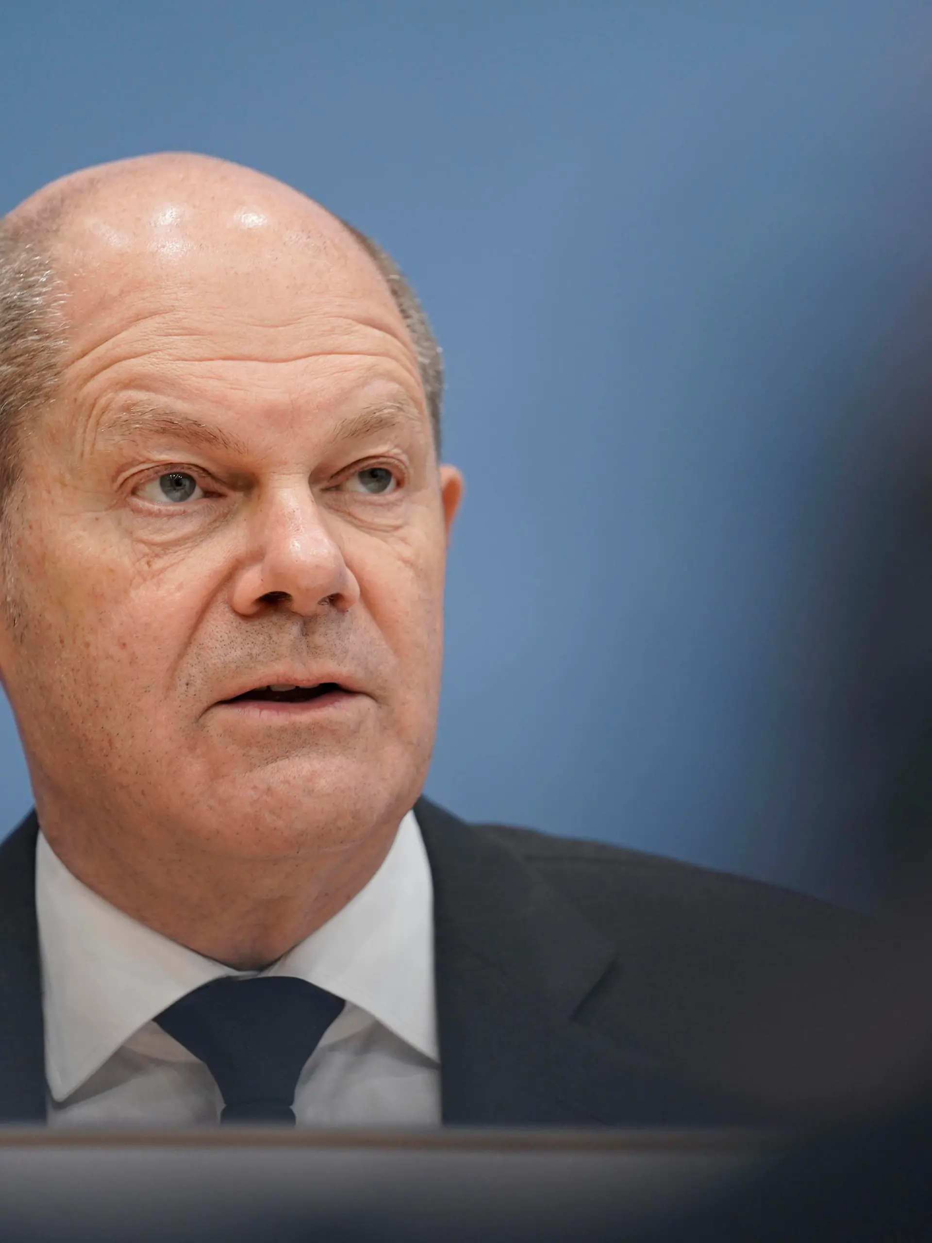 News Themen der Woche KW45 News Bilder des Tages Bundespressekonferenz zum Thema Steuerschaetzung Aktuell,11.11.2021,Berlin,Geschaeftsfuehrender Bundesminister fuer Finanzen Olaf Scholz im Portrait bei der Bundespressekonferenz zum Thema Steuerschaetzung Berlin Berlin Deutschland *** Federal Press Conference on Tax Estimates Current,11 11 2021,Berlin,Managing Federal Minister of Finance Olaf Scholz in portrait at the Federal Press Conference on Tax Estimates Berlin Berlin Germany