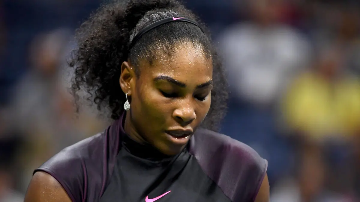 Mandatory Credit: Photo by Mike Frey/BPI/Shutterstock 5894731at Serena Williams reacts to her defeat against Karolina Pliskova in the Women s Singles Semi-Final of the US Open 2016 at the Billie Jean King National Tennis Centre, Queens, New York on the 8th September 2016 Tennis - US Open 2016 Day Eleven Flushing Meadows US Open, New York, United States - 08 Sep 2016 Tennis - US Open 2016 Day Eleven Flushing Meadows US Open, New York, United States - 08 Sep 2016 PUBLICATIONxINxGERxSUIxAUTXHUNxGRExMLTxCYPxROMxBULxUAExKSAxONLY Copyright: xMikexFrey/BPI/Shutterstockx 5894731at