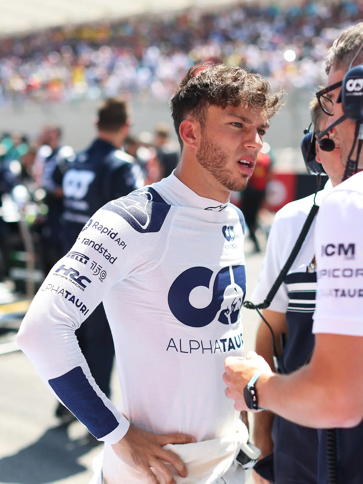 LE CASTELLET, FRANCE - JULY 24: Pierre Gasly of France and Scuderia AlphaTauri prepares to drive on the grid during the F1 Grand Prix of France at Circuit Paul Ricard on July 24, 2022 in Le Castellet, France. (Photo by Peter Fox/Getty Images)