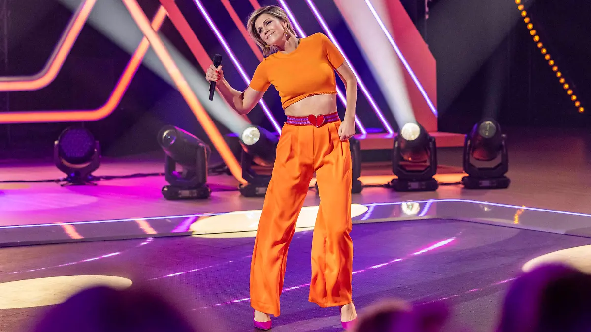 Anna-Maria Zimmermann bei der Aufzeichnung der MDR TV-Show 'Die Ross Antony Show 2022' im Studiopark KinderMedienZentrum. Erfurt, 15.09.2022