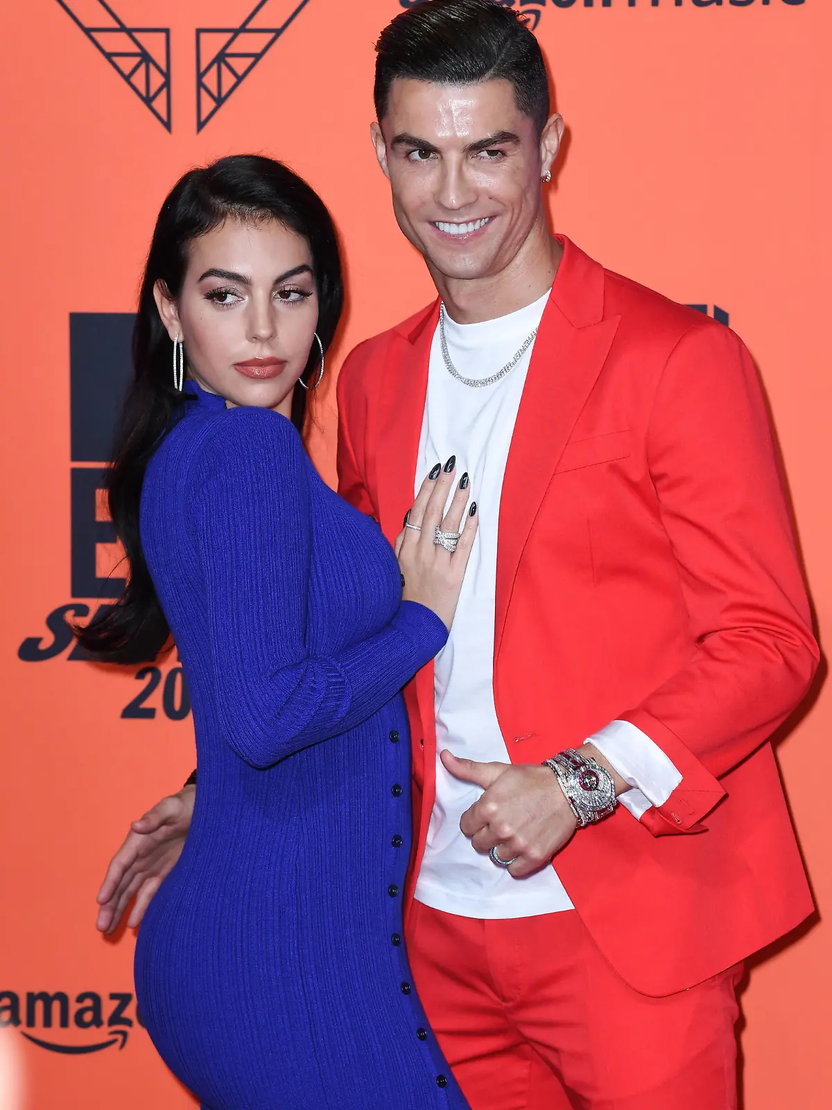 Cristiano Ronaldo and Georgina Rodriguez announce death of son Picture dated 3rd November, 2019. Georgina Rodriguez and Cristiano Ronaldo have announced the death of their newborn twin son. Their twin daughter survived. Seen here attending the MTV Europe Music Awards 2019, held at the FIBES Conference & Exhibition Centre of Seville, Spain. Photo credit should read: Doug Peters/EMPICS PUBLICATIONxNOTxINxUKxIRL Copyright: xDougxPetersx 66459448 