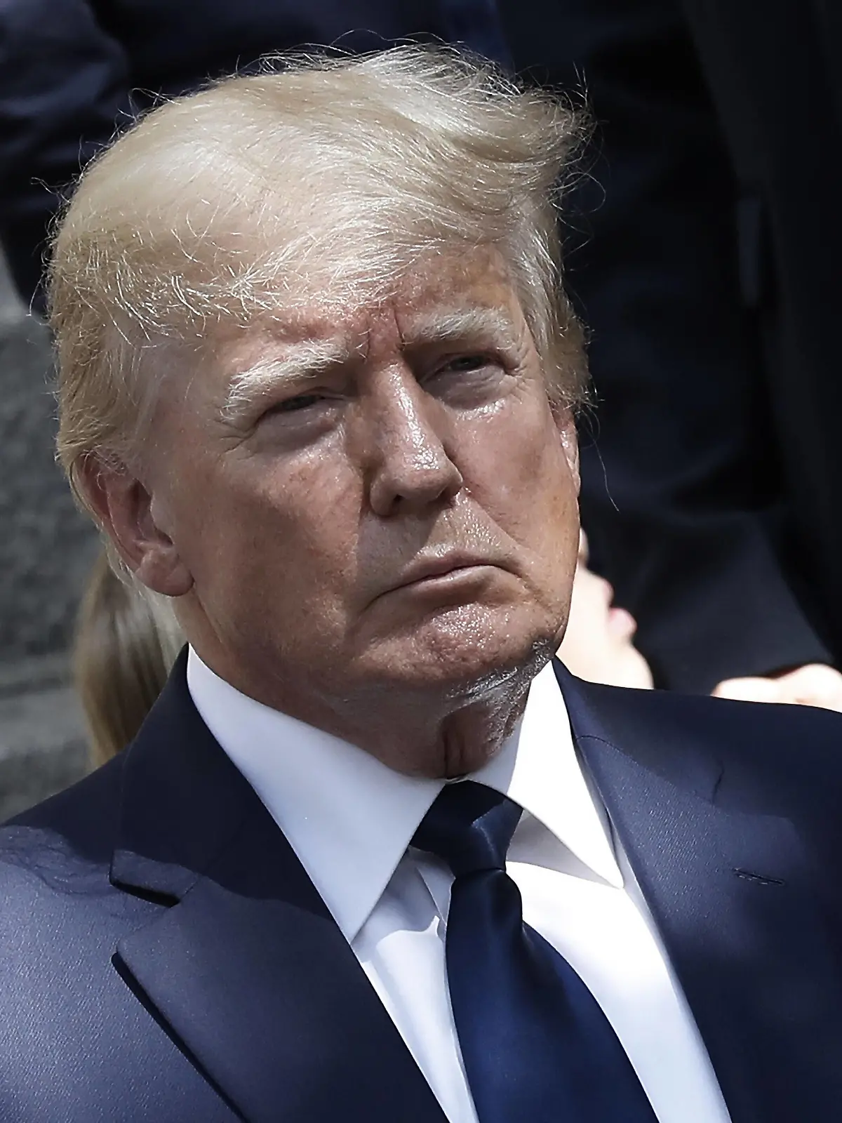  Former US President Donald Trump stands at the conclusion of Ivana Trump his first wife s funeral at St. Vincent Ferrer Roman Catholic Church on Lexington Avenue on Wednesday, July 20, 2022 in New York City. PUBLICATIONxINxGERxSUIxAUTxHUNxONLY NYP202207203019 PETERxFOLEY