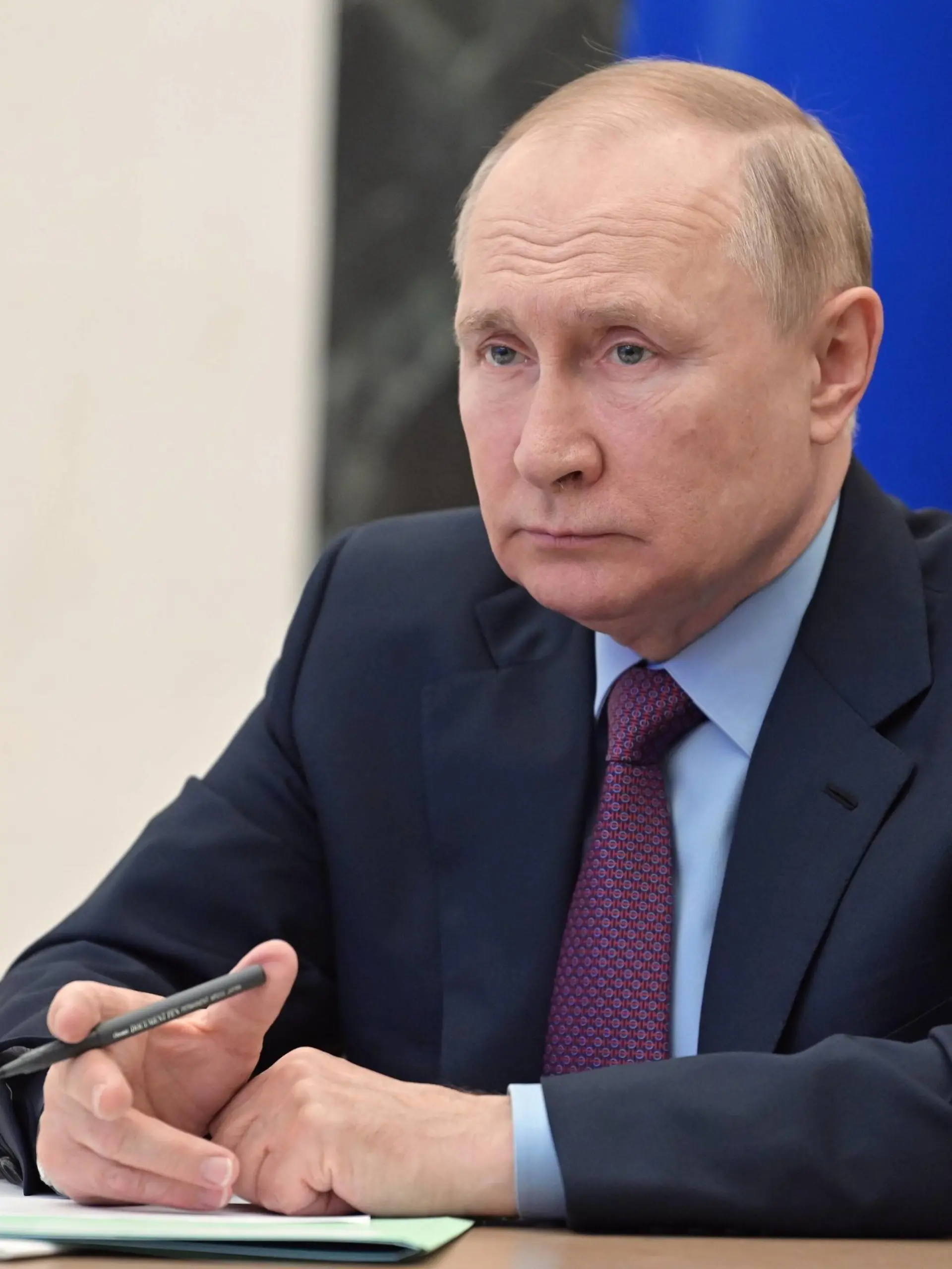 News Themen der Woche KW31 News Bilder des Tages Russia Putin 8246643 01.08.2022 Russian President Vladimir Putin chairs a meeting on the development of the country s metallurgical sector via a video conference at the Kremlin in Moscow, Russia. Pavel Byrkin / Sputnik Moscow Russia PUBLICATIONxINxGERxSUIxAUTxONLY Copyright: xPavelxByrkinx