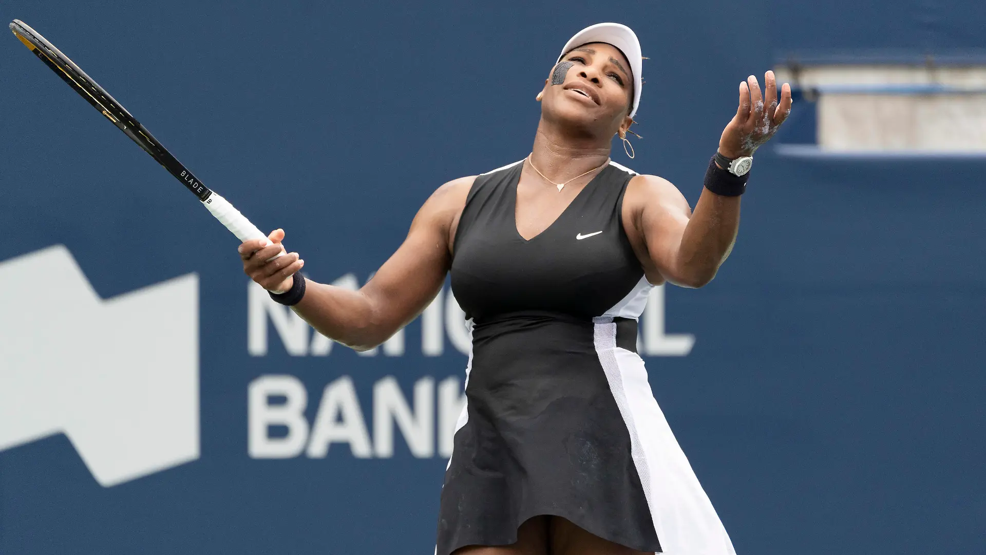 August 8, 2022, Toronto, Ontario, Canada: SERENA WILLIAMS reacts at the National Bank Open in Toronto Canada. Williams won 6:3, 6:4. (Credit Image: © Arlyn McAdorey/ZUMA Press Wire) / action press
