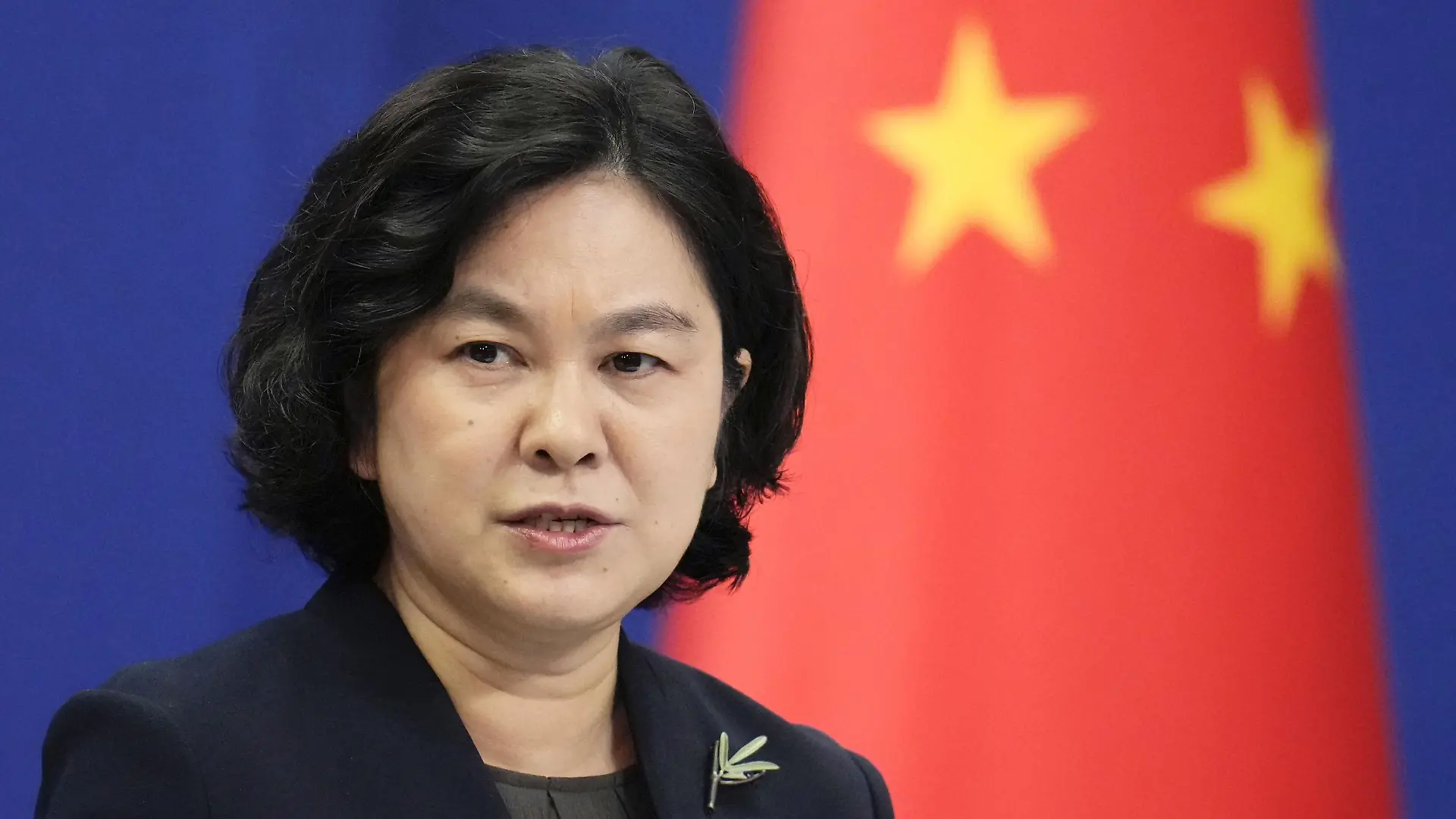 Chinese Foreign Ministry spokeswoman Hua Chunying holds a press conference in Beijing on Aug. 4, 2022. (Kyodo)
==Kyodo
/ action press