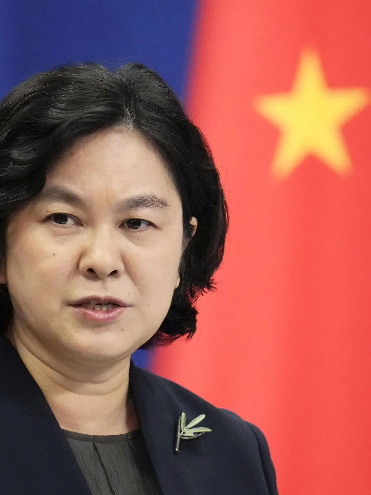 Chinese Foreign Ministry spokeswoman Hua Chunying holds a press conference in Beijing on Aug. 4, 2022. (Kyodo)
==Kyodo
 / action press