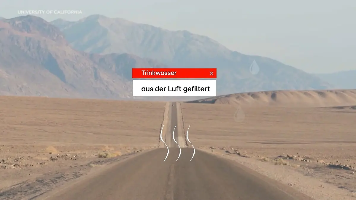 Wie Wasser in die Wüste kommt Pulver, das aus Luft Wasser macht