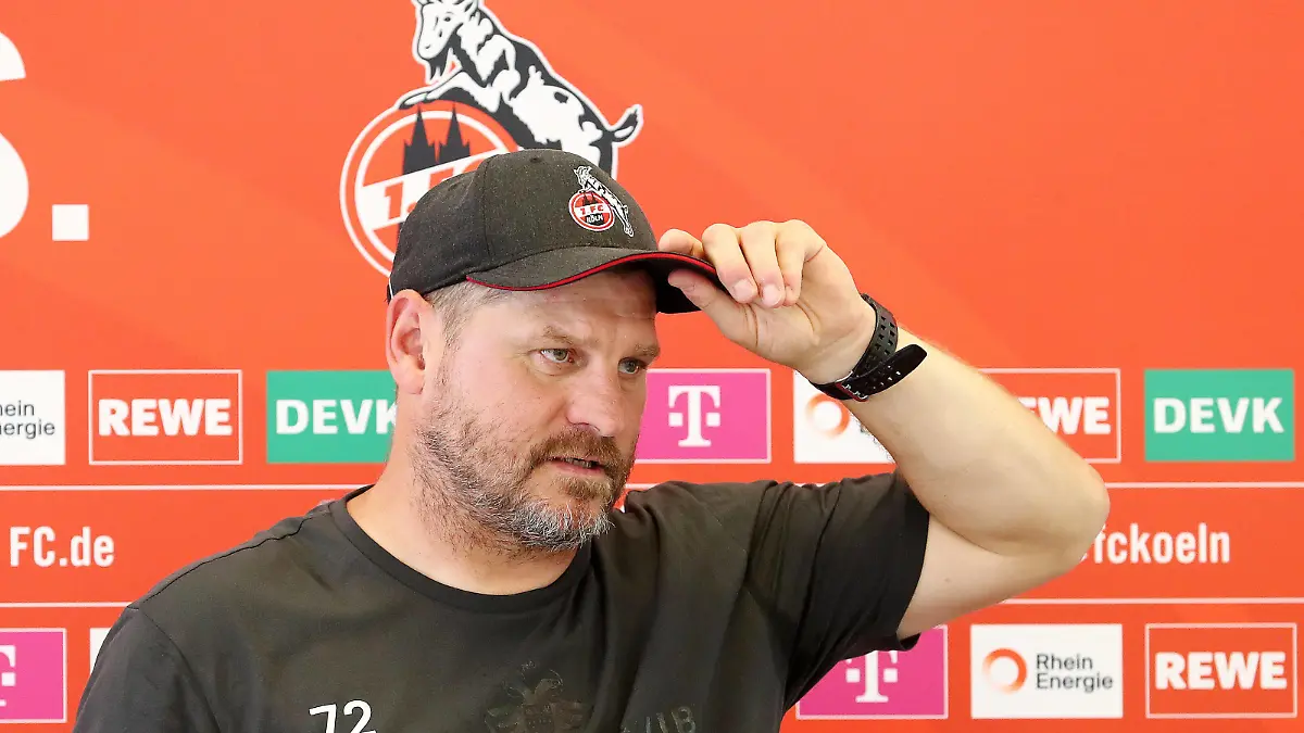1. FC Köln 1. FC Köln, Pressekonferenz zum Heimspiel gegen Schalke 04, Steffen Baumgart 1. FC Köln, 05.08.2022, Bild: *** 1 FC Köln 1 FC Köln, Press conference for the home match against Schalke 04, Steffen Baumgart 1 FC Köln , 05 08 2022, Picture 