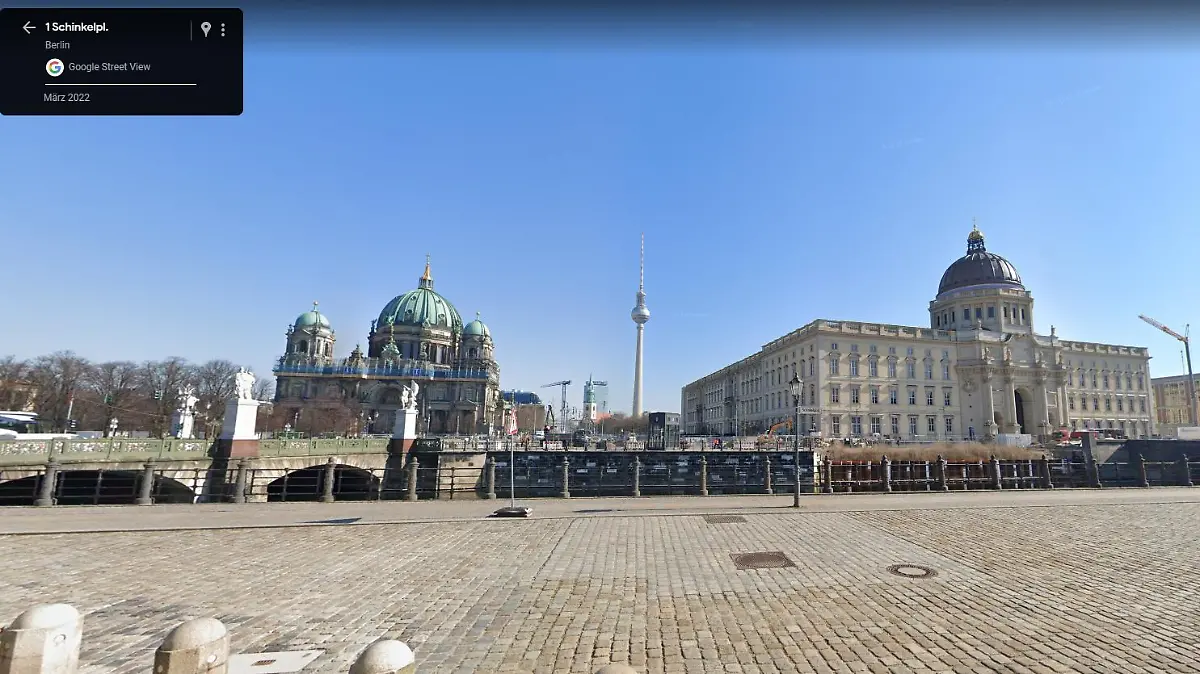 Auf den neuesten Aufnahmen bei Google Street View ist auch das Berliner Stadtschloss zu sehen.