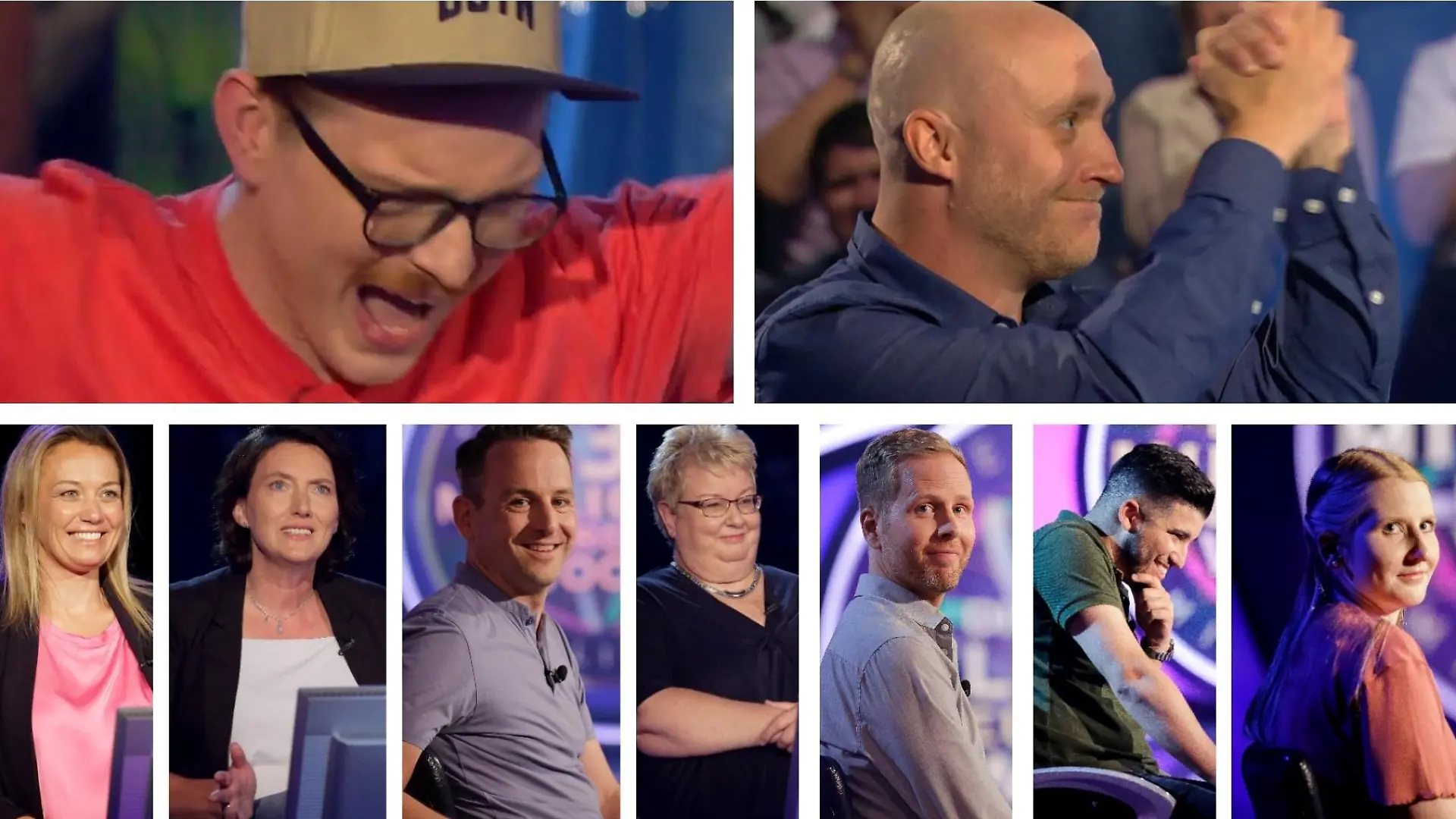 Diese neun "Wer wird MIllionär?"-Kandidaten spielen im großen Finale am Donnerstag, 4. August bei Günther Jauch um drei Millionen Euro