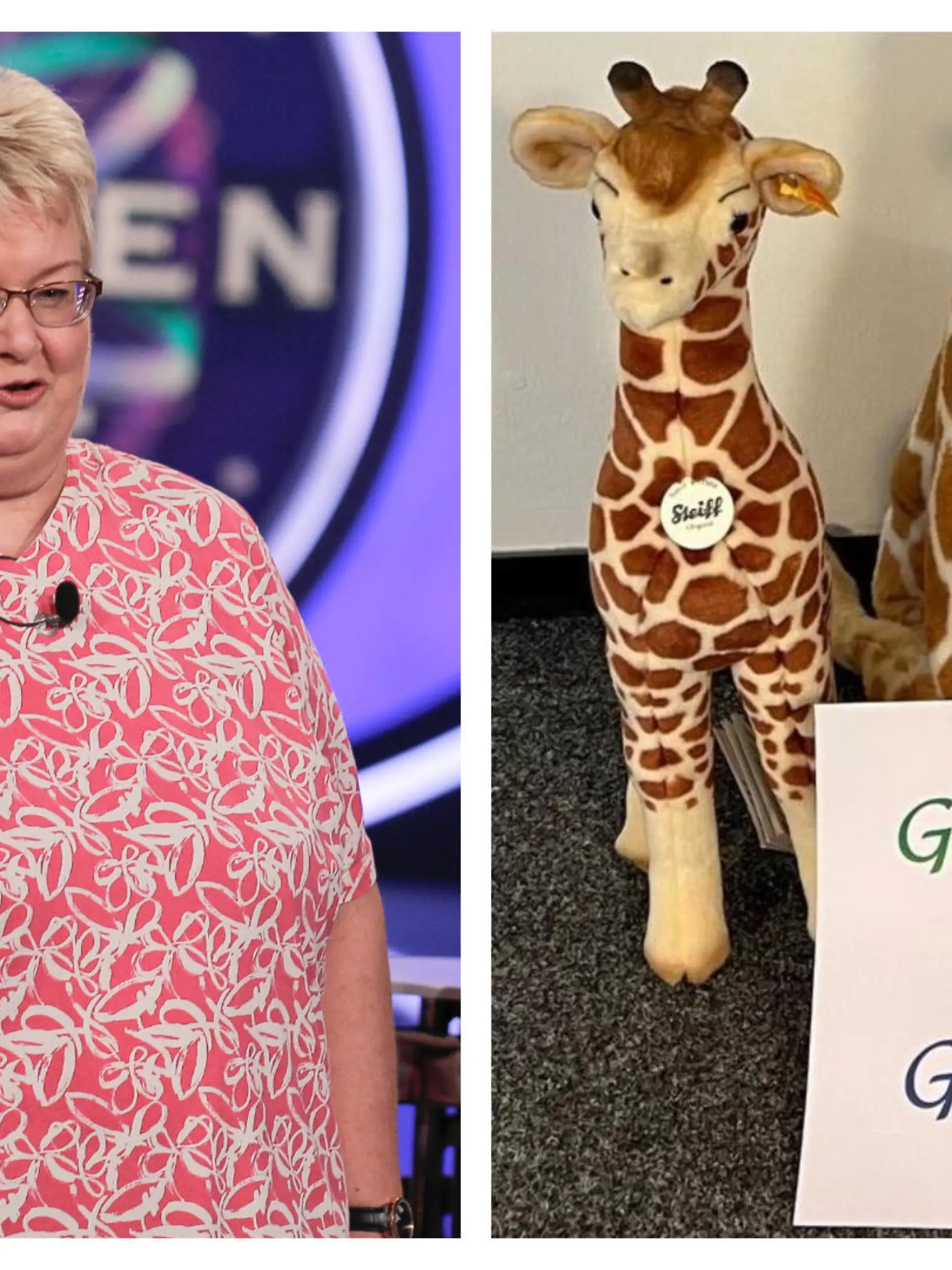 Willkommen, Giraffe "Günther"! "Wer wird Millionär?"-Kandidatin Daniela Rive hat seit ihrem Auftritt bei Günther Jauch ein Kuscheltier mehr zu Hause.
