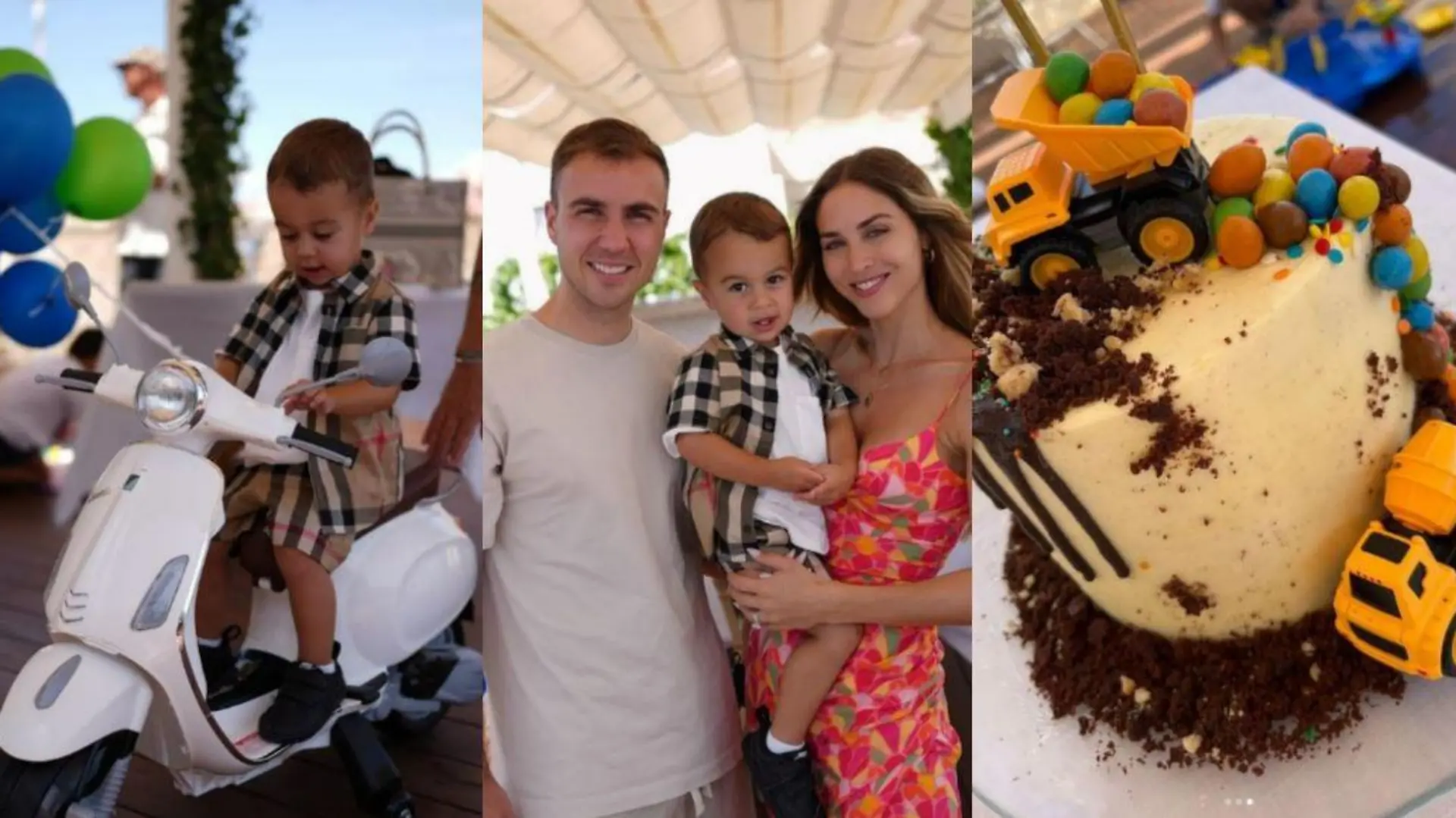 Ann-Kathrin und Mario Götze beschenken ihren Sohn Rome zum Geburtstag.