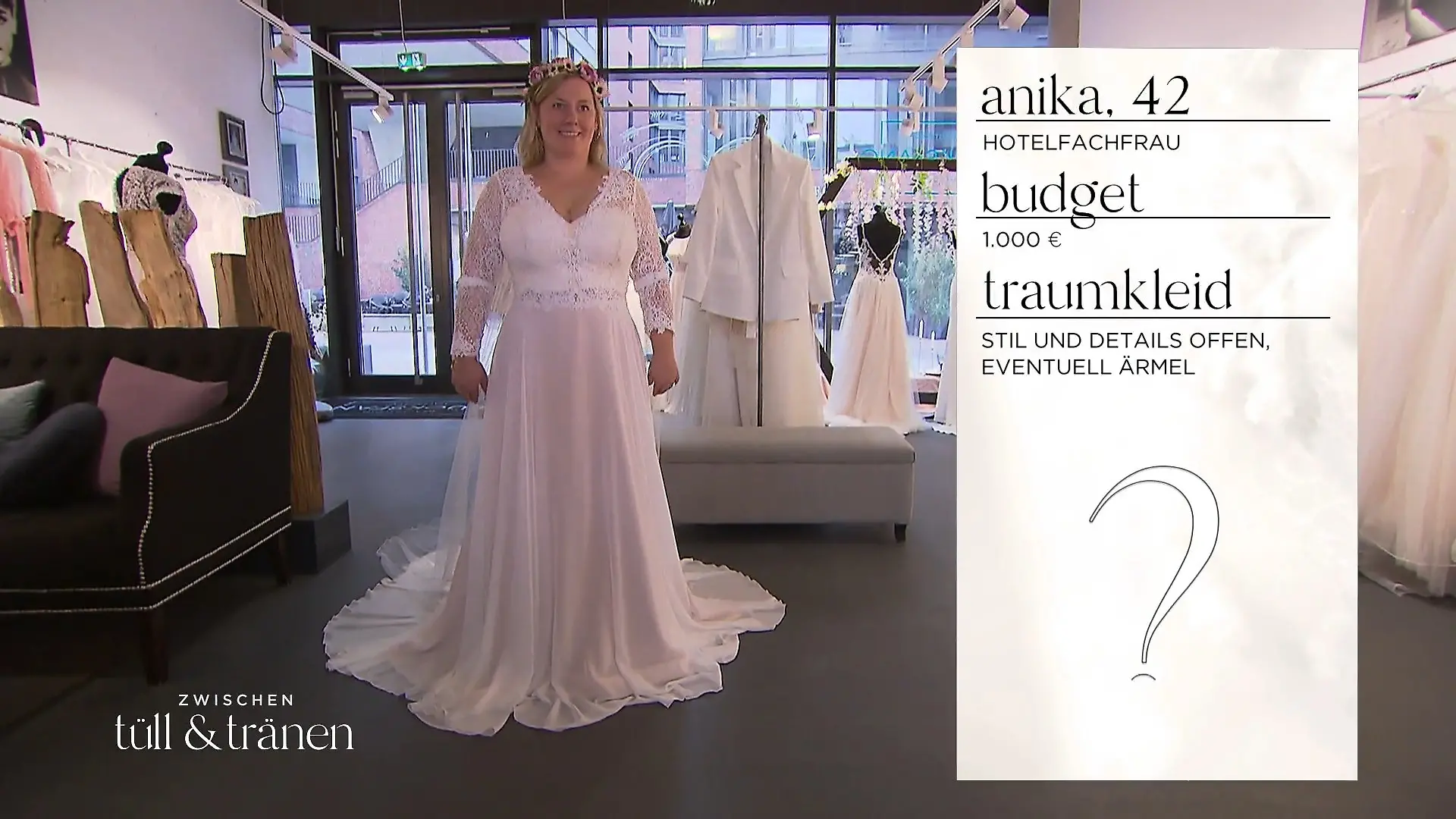 Auch Anika findet ihr Traumkleid Jetzt fließen Tränen