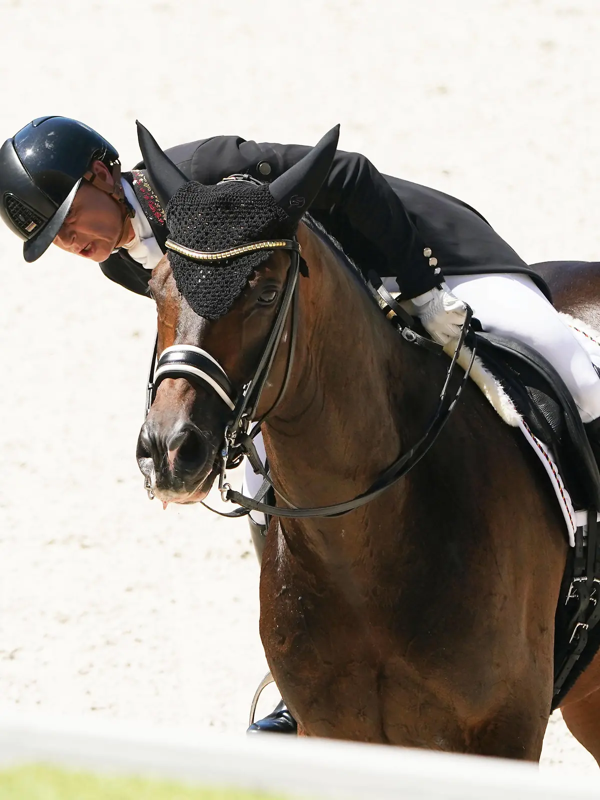 Pferdesport/Weltfest des Pferdesports CHIO Aachen 2022/ World Equestrian Festival CHIO Aachen 2022, .02.07.2022 . MEGGLE-Preis, Wertungsprüfung für den Lambertz Nationenpreis, Grand Prix Sp cial CDIO5* Isabell Werth, Quantaz hat Blut am Maul *** Equestrian Sport World Equestrian Festival CHIO Aachen 2022 World Equestrian Festival CHIO Aachen 2022, 02 07 2022 MEGGLE Prize, Competition for the Lambertz Nations Cup, Grand Prix Sp cial CDIO5 Isabell Werth, Quantaz has blood on his mouth