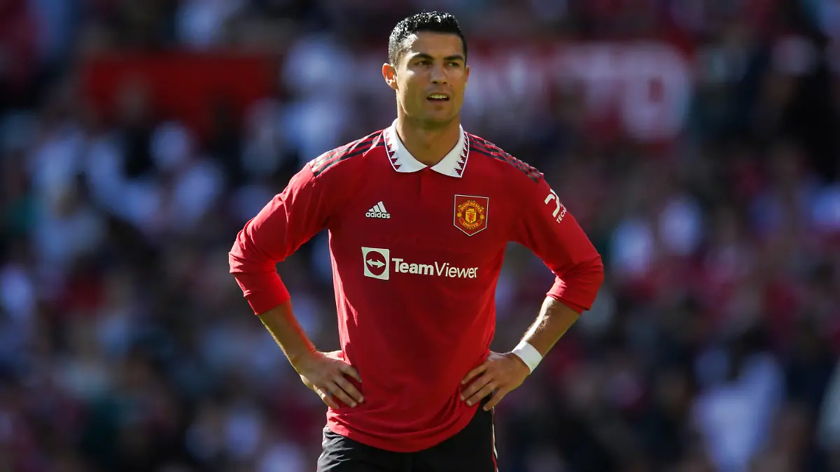 31.07.2022, Großbritannien, Manchester: Fußball: Freundschaftsspiele, Manchester United - Rayo Vallecano: Cristiano Ronaldo von Manchester United ragiert auf dem Platz. (zu dpa: Ronaldo «glücklich» Rückkehr) Foto: Dave Thompson/PA Wire/dpa +++ dpa-Bildfunk +++