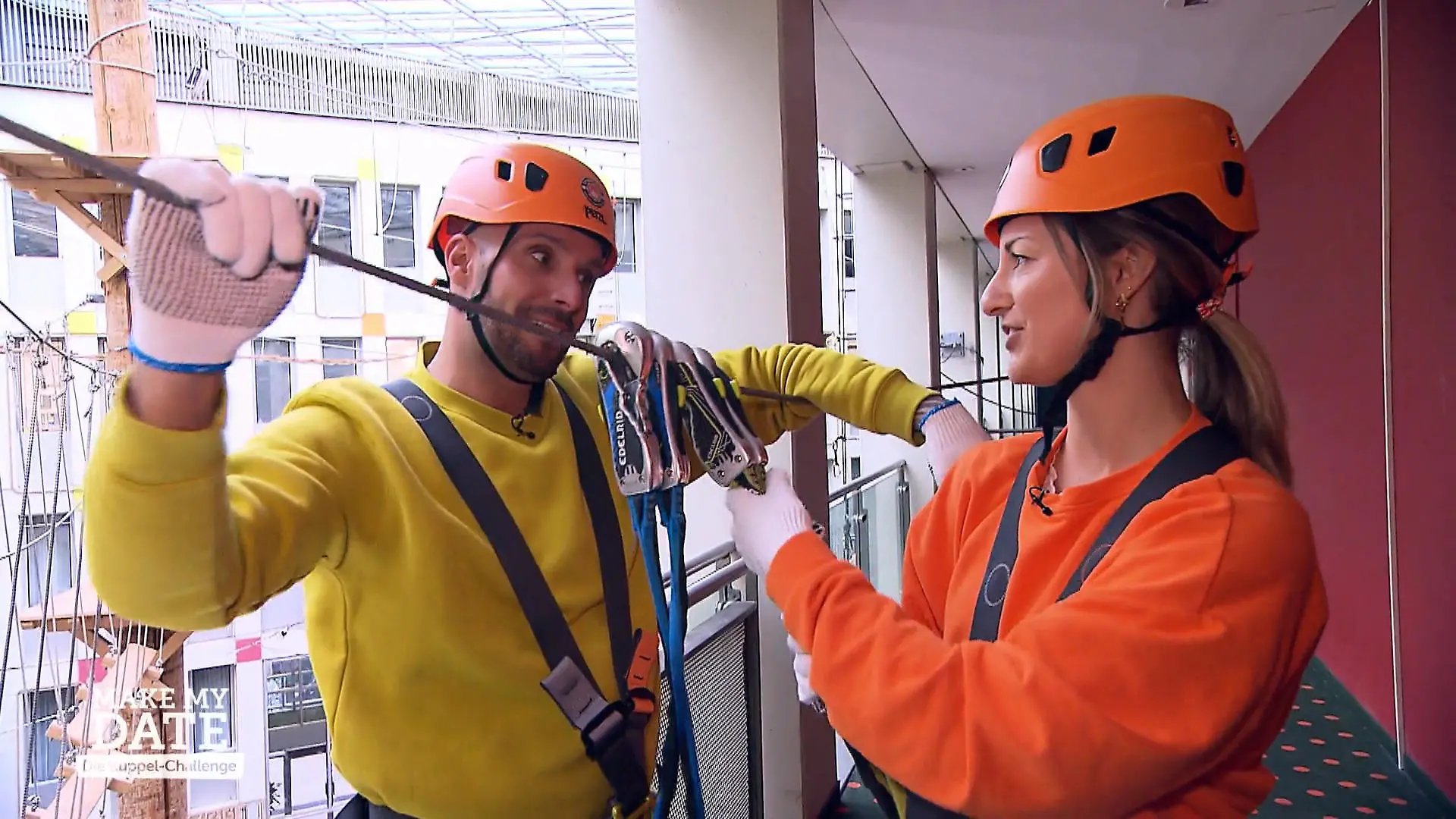David und Eva müssen einen harten Parcours absolvieren Gemeinsame Ängste