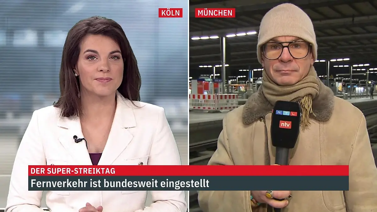 Leere Bahnsteige am Münchner Hauptbahnhof Mega-Streik in Deutschland