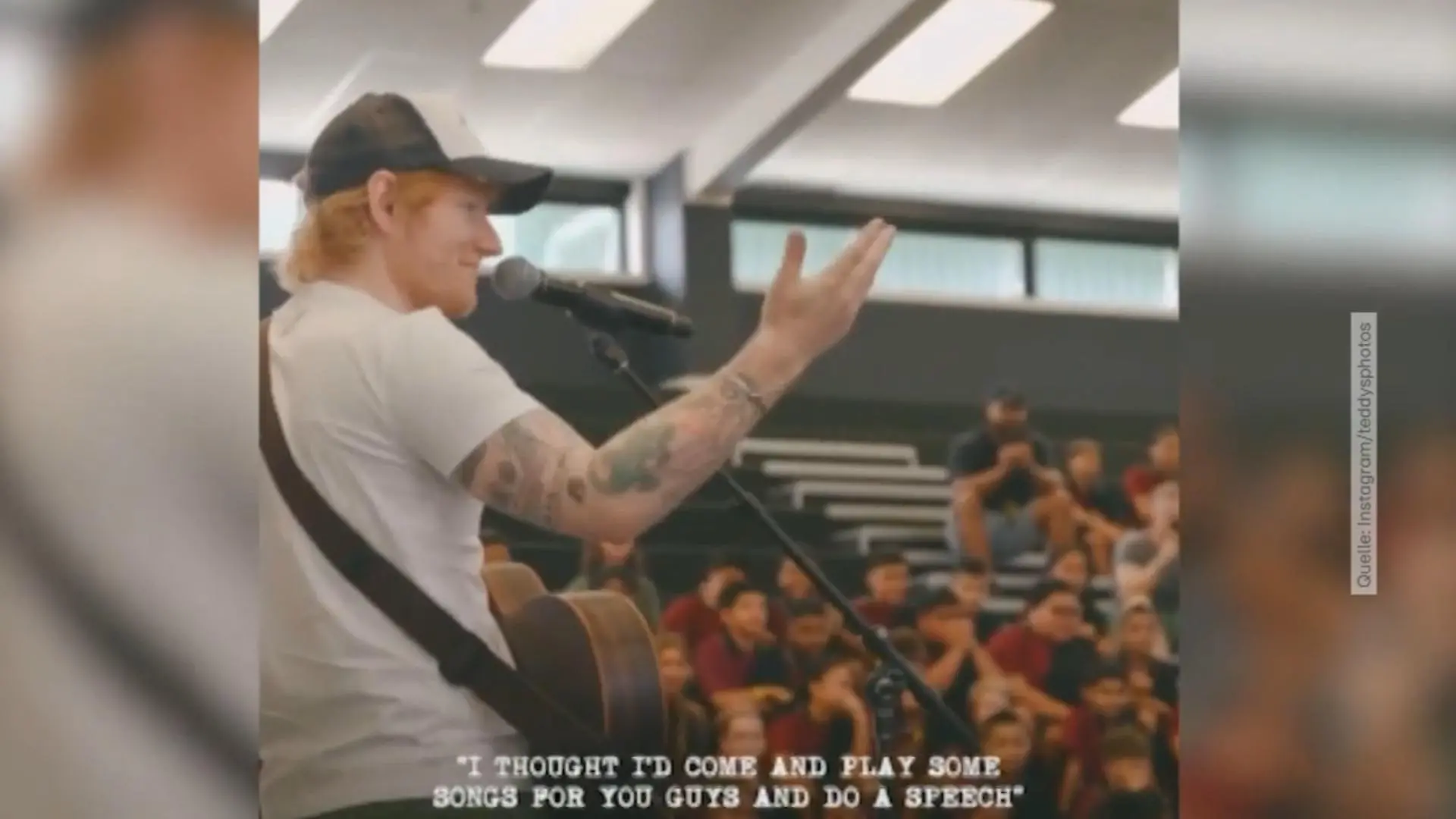 Der Sänger haut mit dieser Überraschung alle um Ed Sheeran in der Schule?