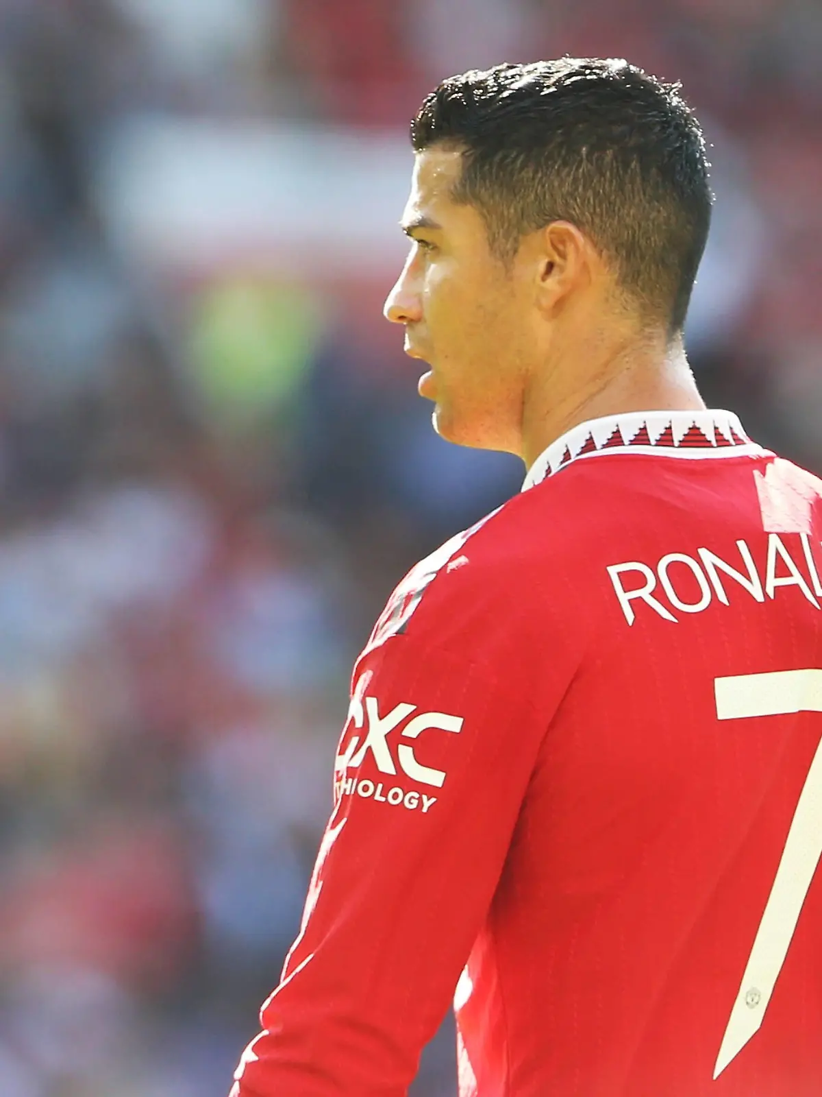  Manchester United, ManU v Rayo Vallecano Pre-Season Friendly 31/07/2022. Manchester United Forward Cristiano Ronaldo 7 during the Pre-Season Friendly match between Manchester United and Rayo Vallecano at Old Trafford, Manchester, England on 31 July 2022. Manchester Old Trafford Greater Manchester England Editorial use only PUBLICATIONxNOTxINxUK , Copyright: xJohnxBradleyx PSI-15589-0019