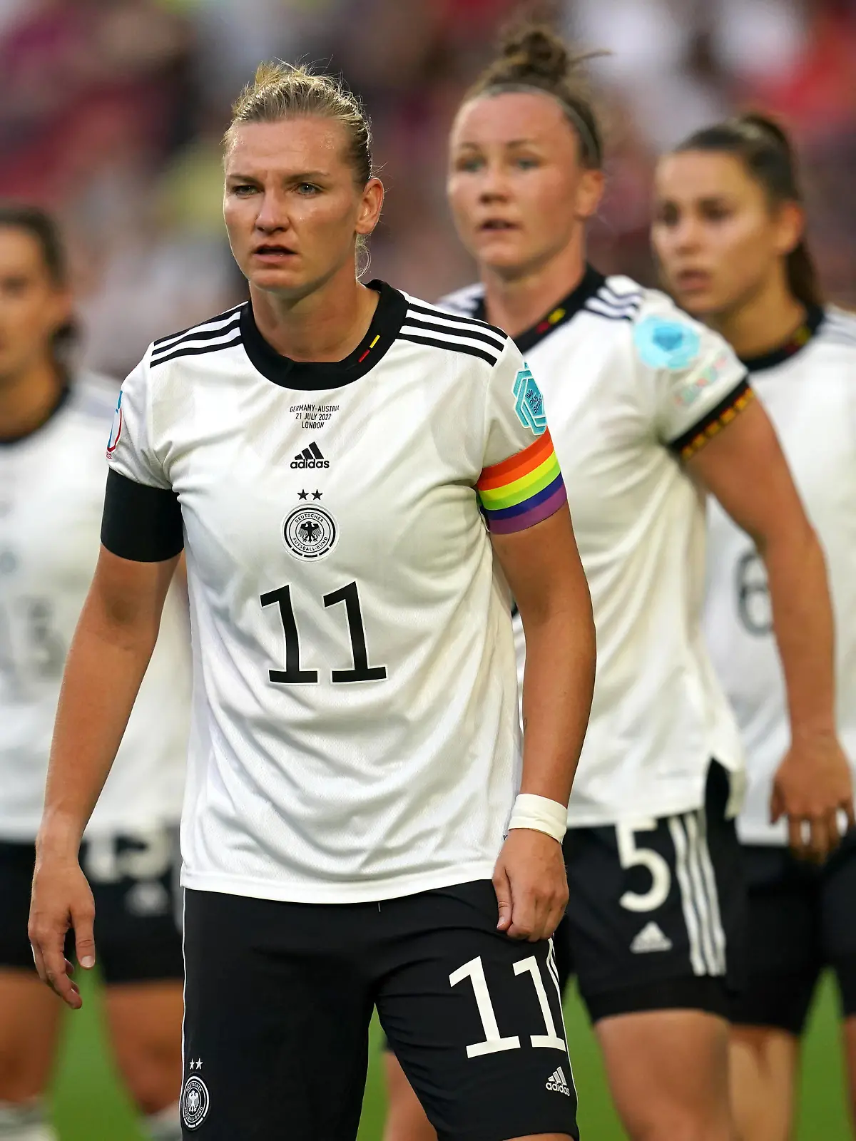  Germany v Austria - UEFA Women s Euro 2022 - Quarter Final - Brentford Community Stadium Germany s Alexandra Popp during the UEFA Women s Euro 2022 quarter-final match at Brentford Community Stadium, London. Picture date: Thursday July 21, 2022. Use subject to restrictions. Editorial use only, no commercial use without prior consent from rights holder. PUBLICATIONxNOTxINxUKxIRL Copyright: xNickxPottsx 67997887