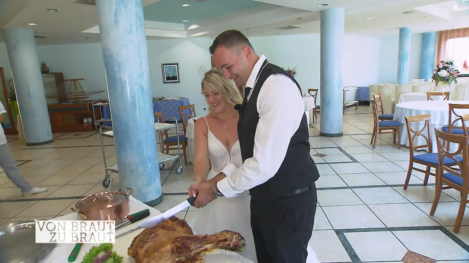 Erstmal Schinken anschneiden, statt Hochzeitstorte Essen macht glücklich