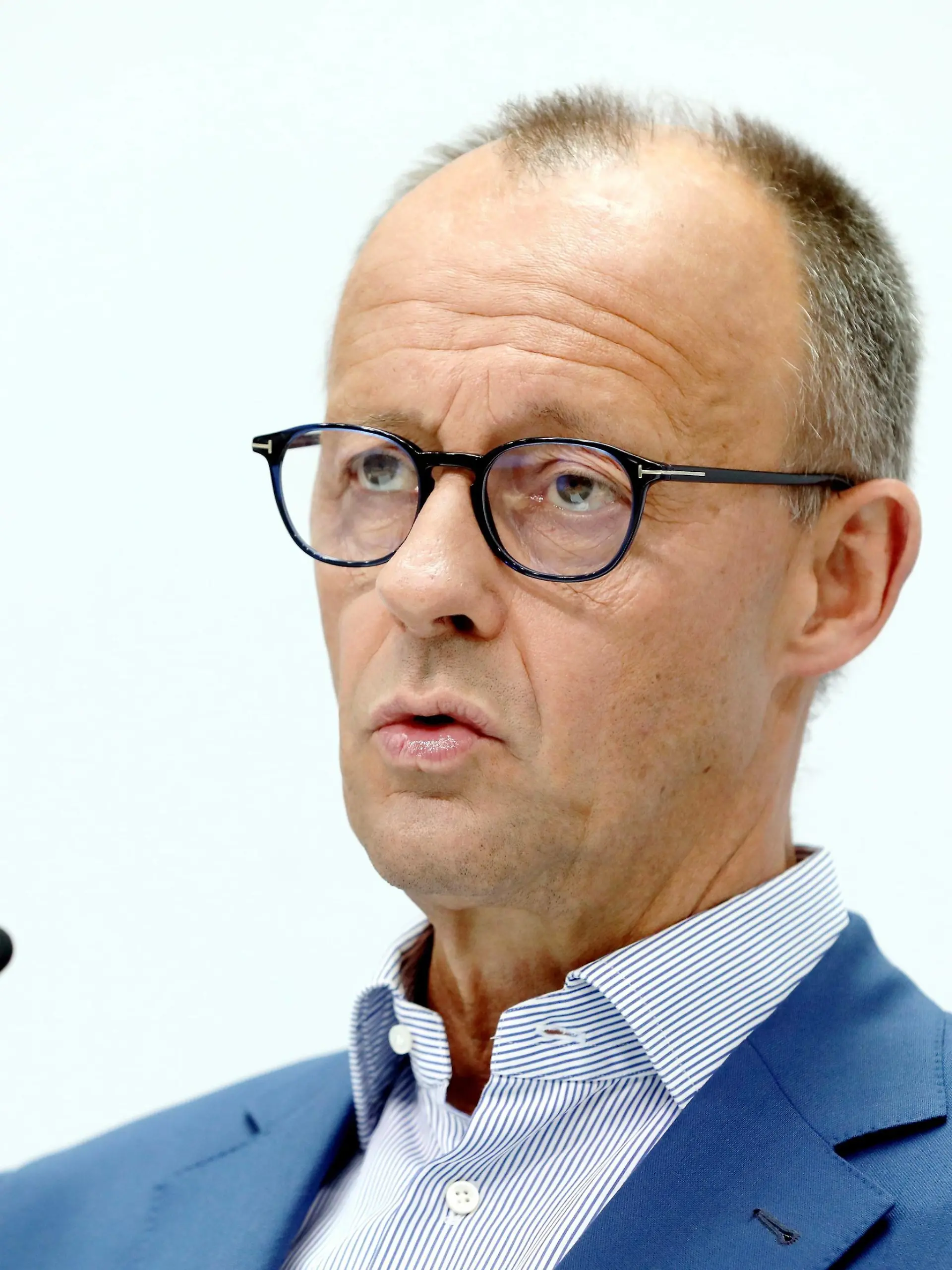 Berlin, Deutschland, 12.07.2023: CDU-Chef Friedrich Merz bei Vorstellung von neuem Generalsekretär nach den Sitzungen von Parteivorstand und Präsidium auf einer Pressekonferenz im Konrad-Adenauer-Haus *** Berlin, Germany, 12 07 2023 CDU leader Friedrich Merz introducing new secretary general after party executive and presidium meetings at a press conference at Konrad Adenauer Haus Copyright: xdtsxNachrichtenagenturx dts_20548