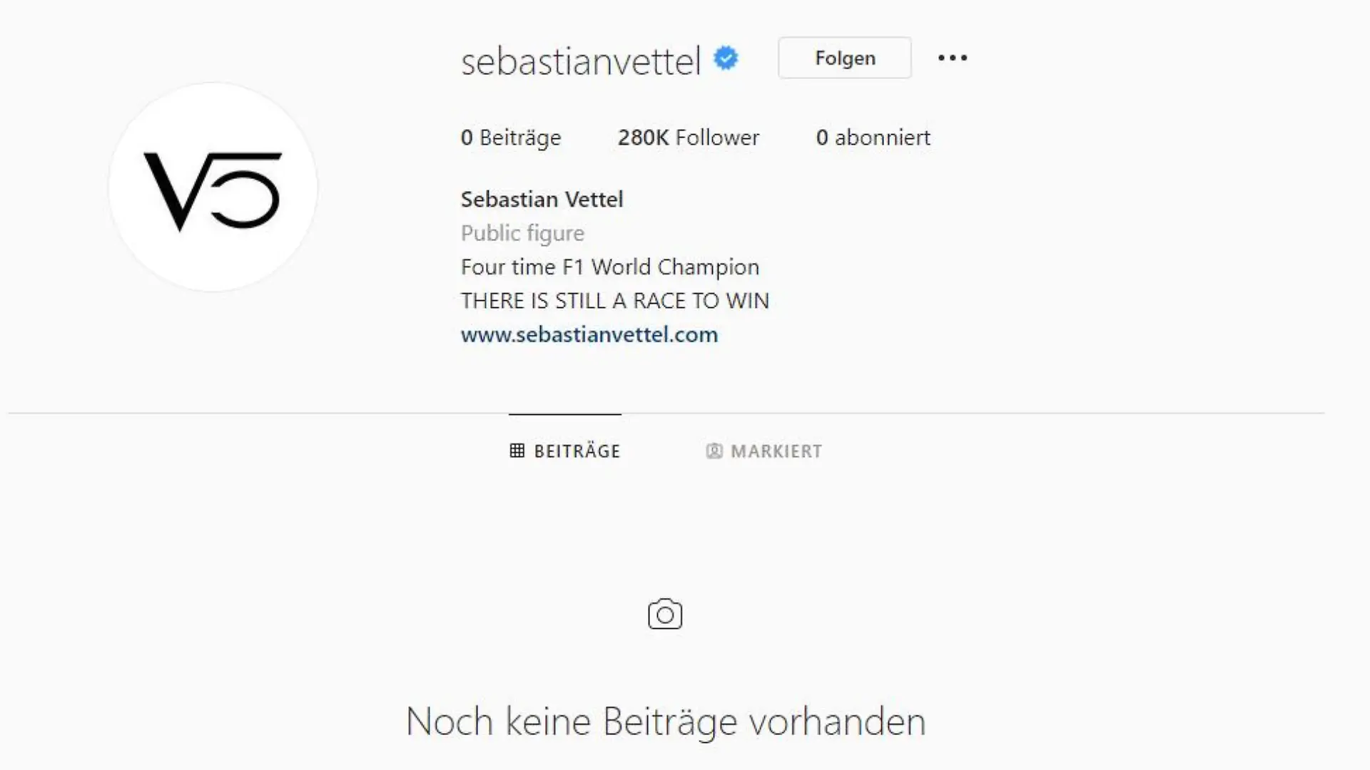 Instagram-Account von Sebastian Vettel.