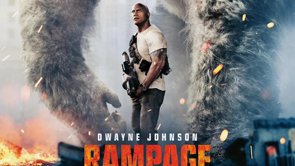 RAMPAGE, US advance poster, Dwayne Johnson, 2018. © Warner Bros. /Courtesy Everett Collection