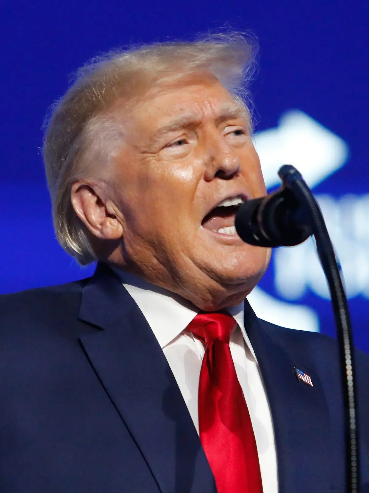 July 23, 2022, Tampa, Florida, USA: Former President Donald Trump gives a speech during Turning Pointâs annual Student Action Summit at the Tampa Convention Center in downtown Tampa on Saturday, July 23, 2022. (Credit Image: © Jefferee Woo/Tampa Bay Times via ZUMA Press Wire) / 230722 / action press