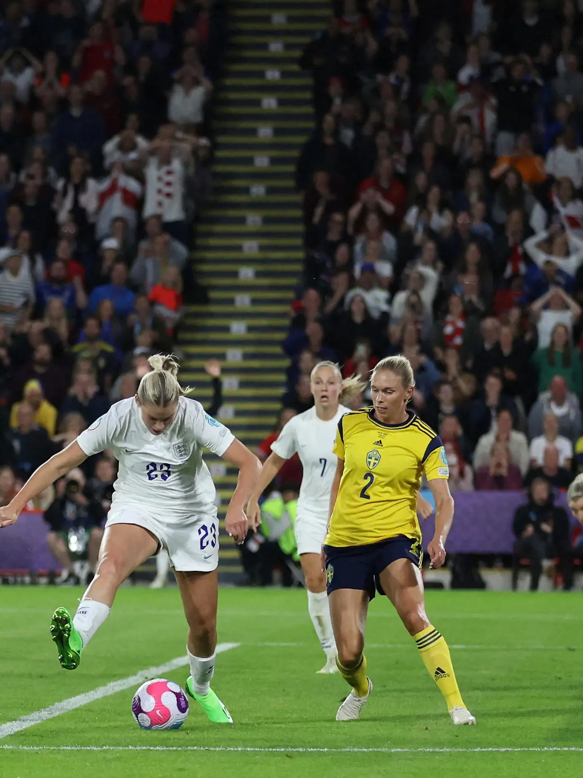 Soccer Football - Women's Euro 2022 - Semi Final - England v Sweden - Bramall Lane, Sheffield, Britain - July 26, 2022  England's Alessia Russo  scores their third goal REUTERS/Carl Recine     TPX IMAGES OF THE DAY