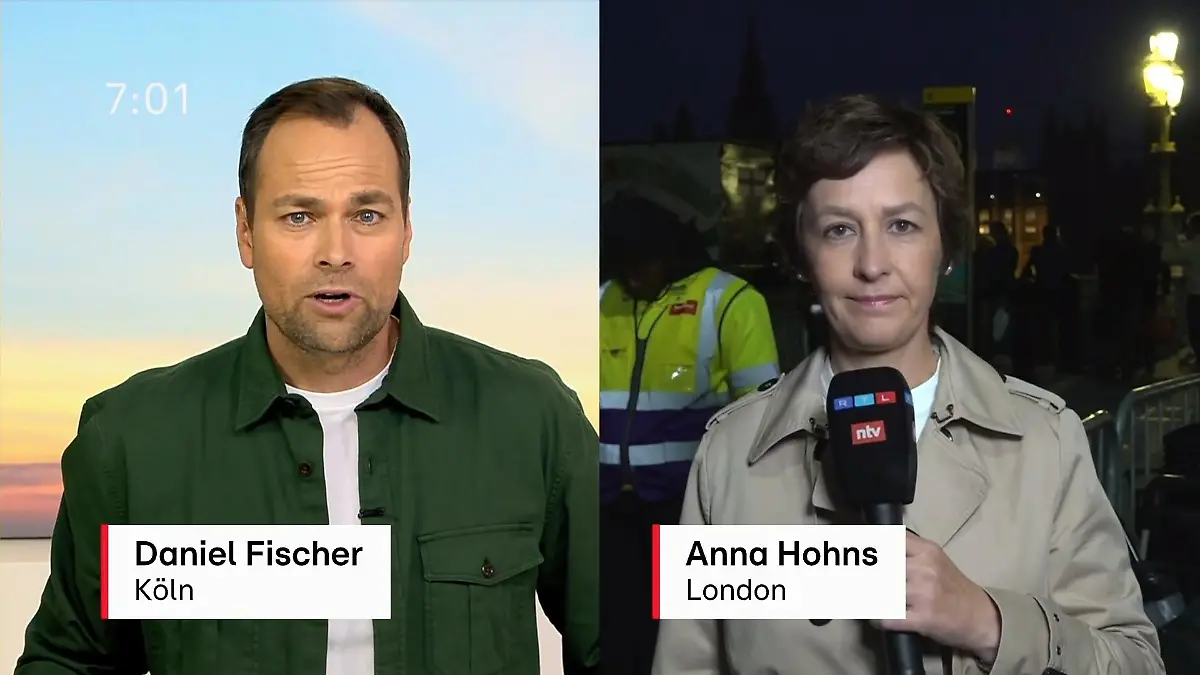 Stundenlanges Schlangestehen für Queen-Abschied RTL-Reporterin live aus London