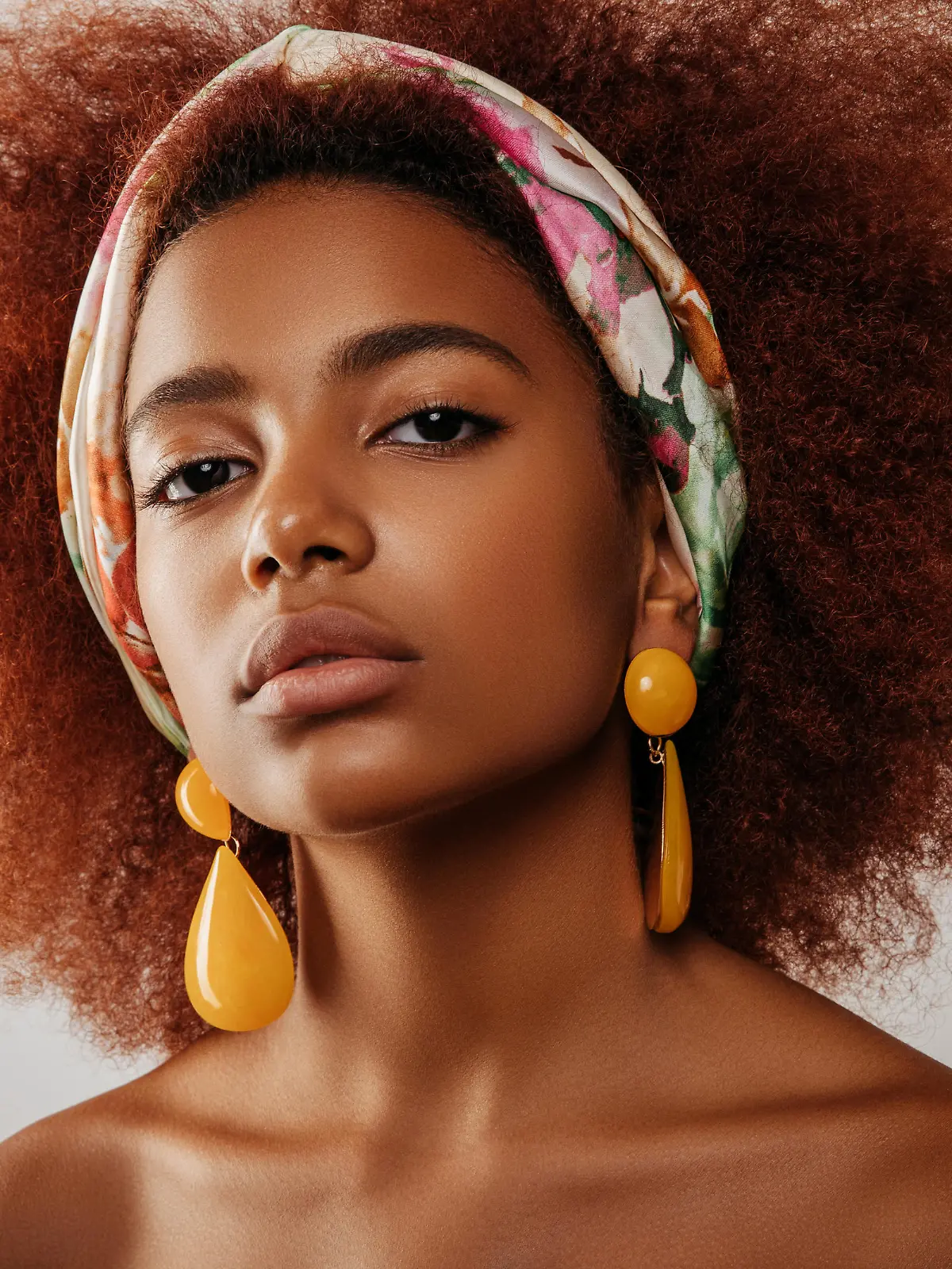 Beautiful afro girl with earrings