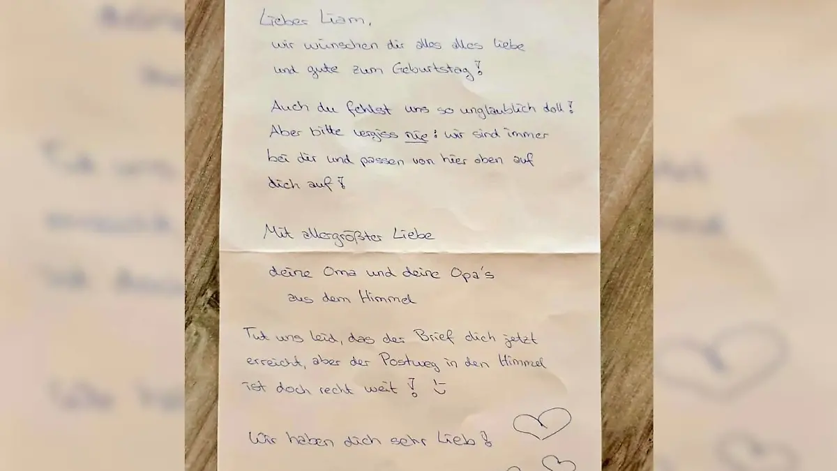 rief des unbekannten Absenders von Liams "Großeltern"