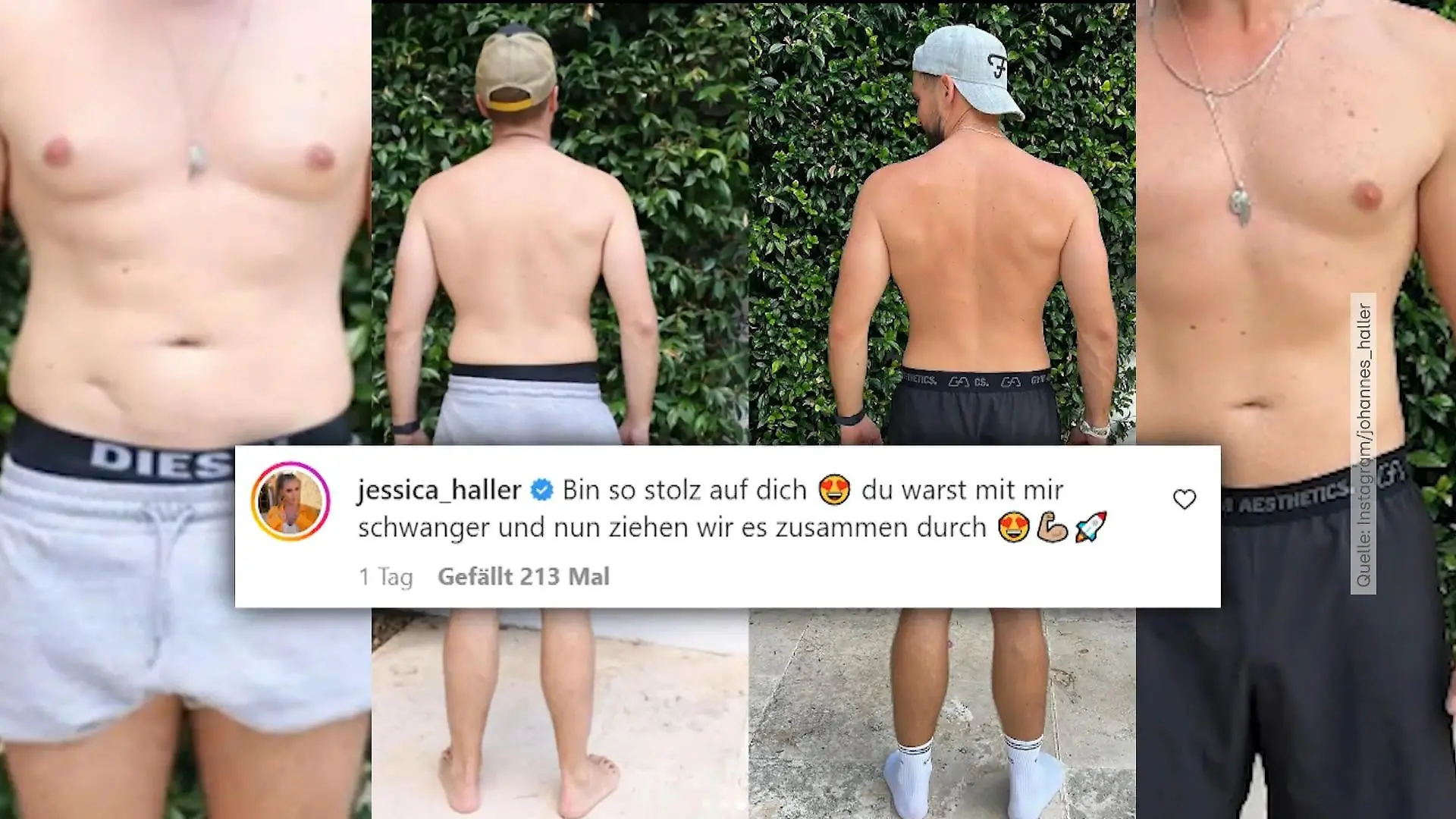 Johannes Haller zeigt Vorher-Nachher-Vergleich Die Hallers im Abnehm-Modus