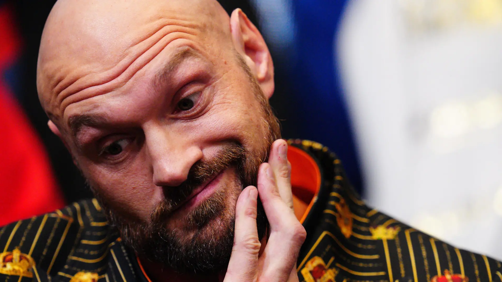 Mandatory Credit: Photo by Javier Garcia/Shutterstock 12901495ai Tyson Fury during his pre-fight press conference, PK, Pressekonferenz Tyson Fury v Dillian Whyte, WBC Heavyweight Championship, Press Conference, Boxing, Wembley Stadium, London, UK - 20 Apr 2022 Tyson Fury v Dillian Whyte, WBC Heavyweight Championship, Press Conference, Boxing, Wembley Stadium, London, UK - 20 Apr 2022 PUBLICATIONxINxGERxSUIxAUTXHUNxGRExMLTxCYPxROMxBULxUAExKSAxONLY Copyright: xJavierxGarcia/Shutterstockx 12901495ai