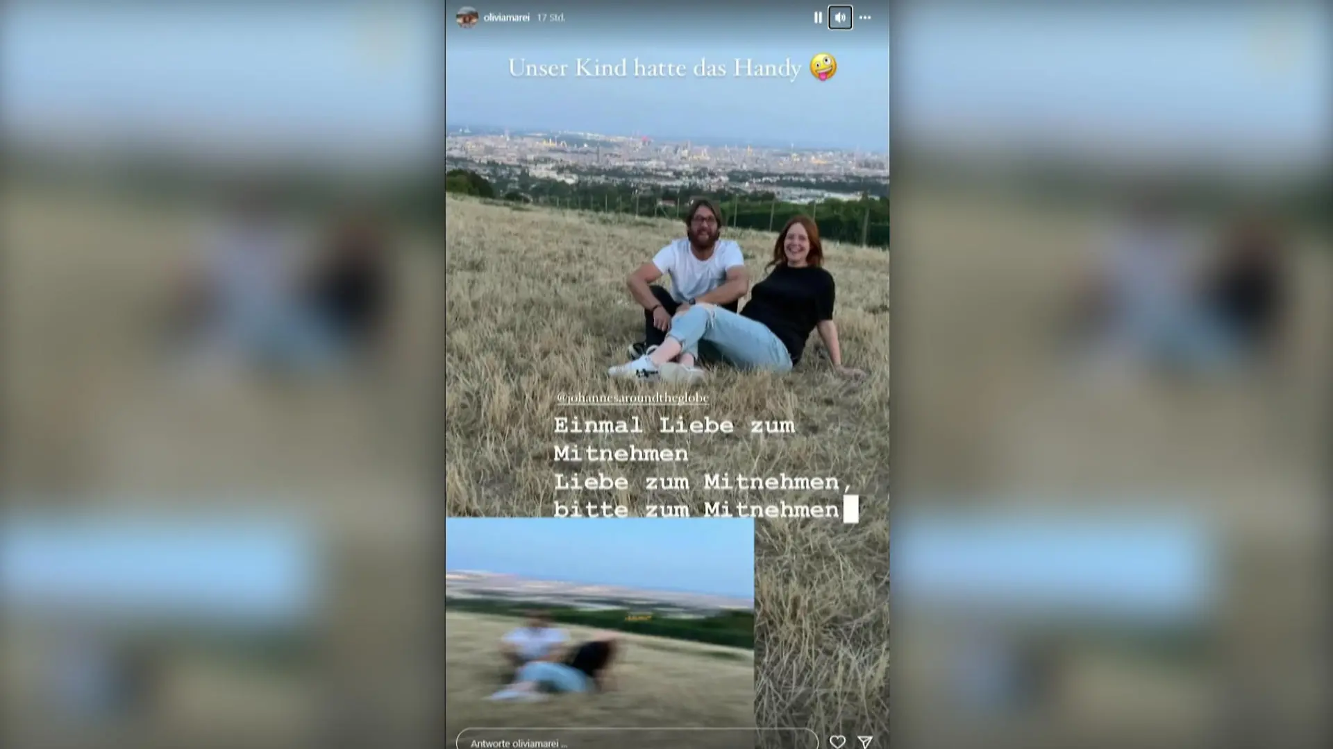 GZSZ-Schauspielerin Olivia Marei und Ehemann Johannes können sich das Lachen nicht verkneifen.