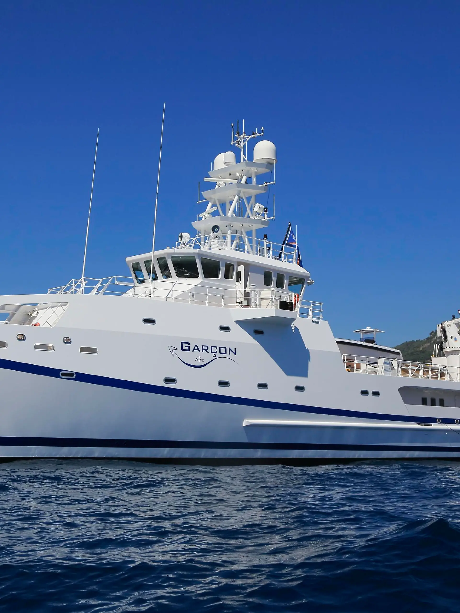 Damen Sea Axe Versorgungsschiff Garcon 4 Ace, Versorger für die Motoryacht Ace, Beaulieu-sur-Mer, Département Alpes-Maritimes, Region Provence-Alpes-Côte d?Azur, Frankreich, Europa