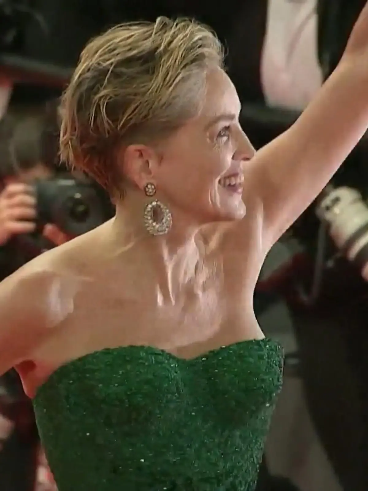 Bild zu: "Sharon Stone glänzt supersexy in Glitzergrün"