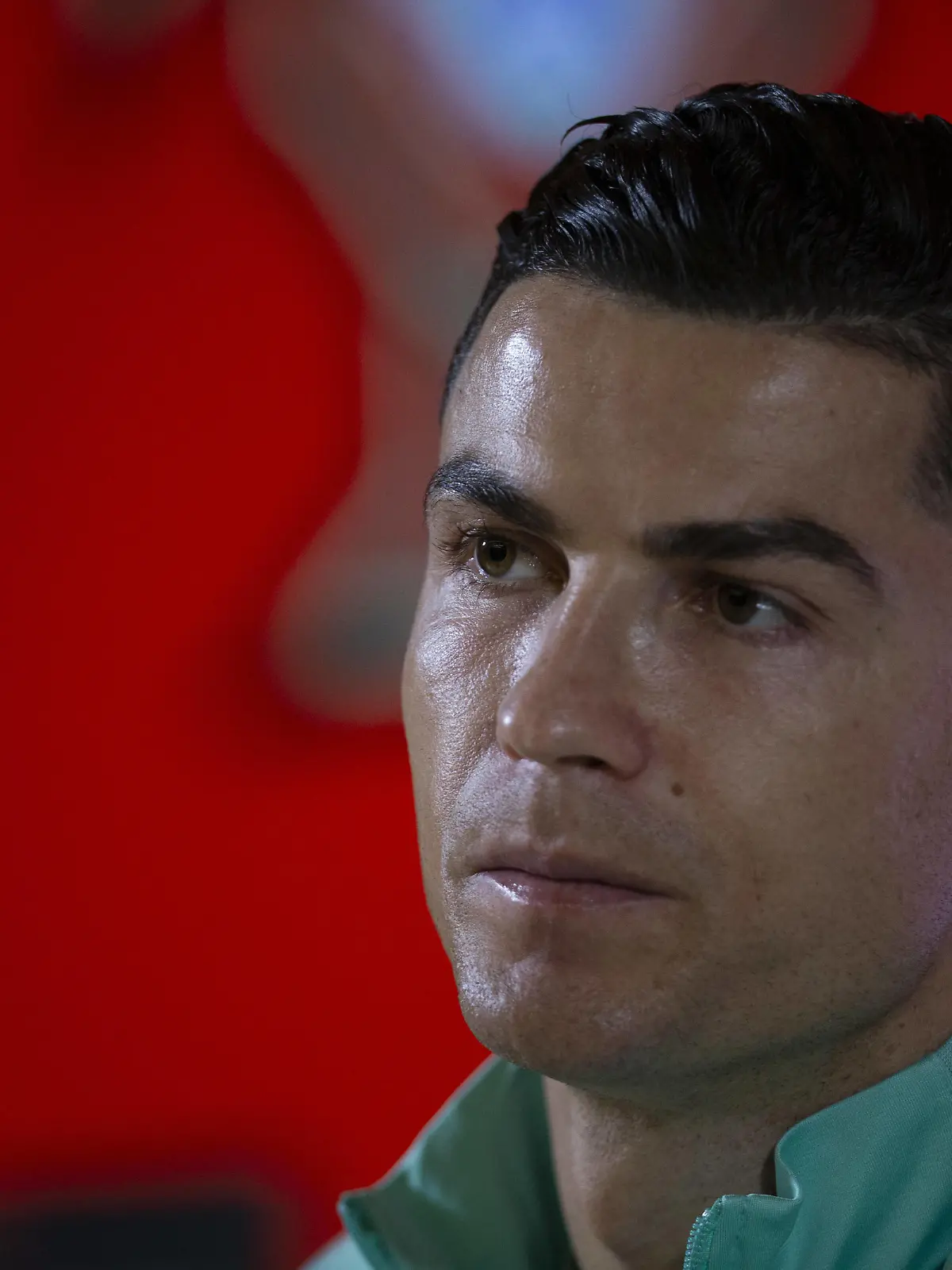 Fußball, Nationalteam Portugal Pressekonferenz Cristiano Ronaldo and Fernando Santos press conference, PK, Pressekonferenz Porto, 03/28/2022 - Cristiano Ronaldo and Fernando Santos press conference, at Estdio do Drago, in the preview of the national team, Nationalteam s game ast Nst North Macedonia, for the final of the Play-Offs for Access to the Qatar 2022 World Cup. Pedro Correia/Global Images PUBLICATIONxINxGERxSUIxAUTxHUNxONLY xPedroxCorreiax