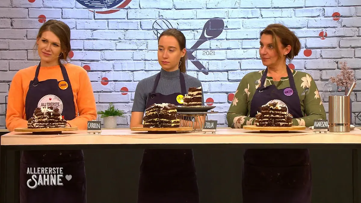 Die Siegerehrung an Tag 2 Sarahs Kokos-Schoko-Torte