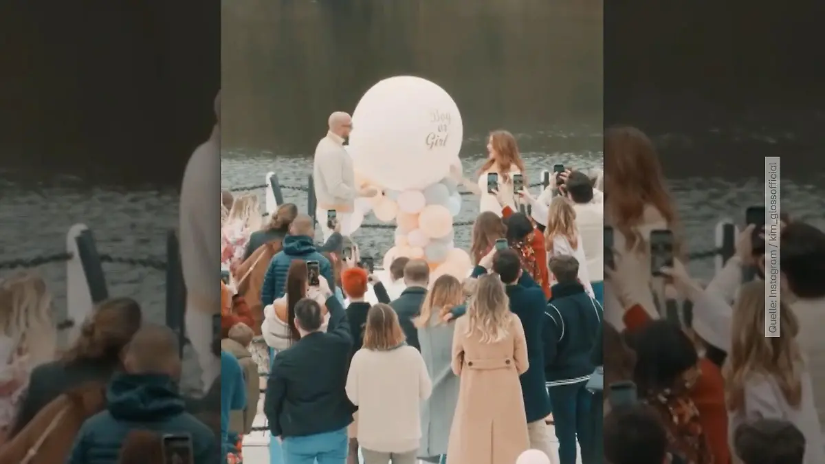 Kim Gloss feiert Gender-Reveal-Party Es wird ein...