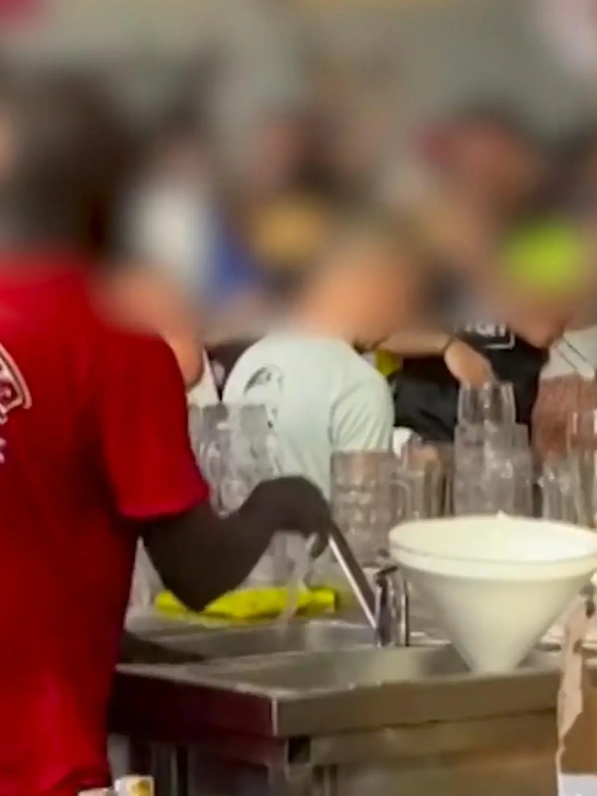 Einmal durchs Wasser gezogen und fertig ist der Spül-Vorgang? Aktuell kursiert ein TikTok-Video, das zeigt, wie im Bierkönig auf Mallorca gespült wird.