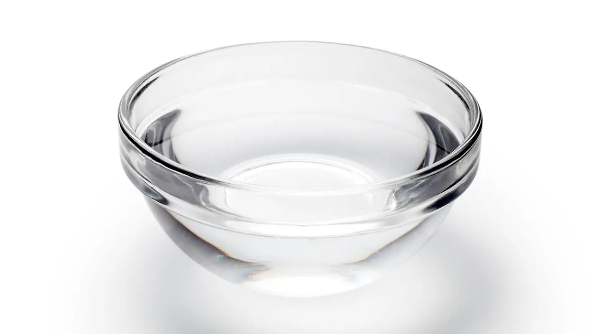 A bowl of water on white background