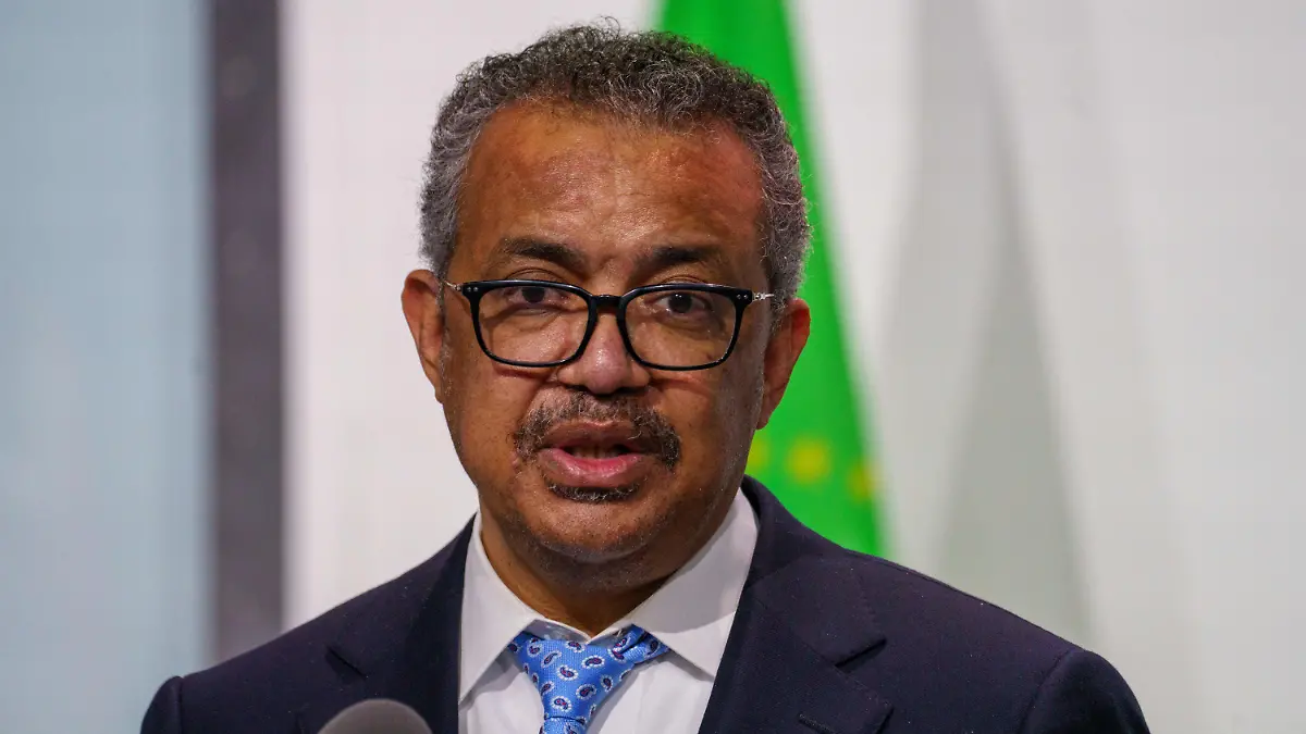 ARCHIV - 16.02.2022, Hessen, Marburg: Tedros Adhanom Ghebreyesus, Generaldirektor der Weltgesundheitsorganisation, spricht zu den Pressevertretern. (zu dpa "WHO erklärt Affenpocken-Ausbruch zu einer internationalen Notlage") Foto: Andreas Arnold/dpa +++ dpa-Bildfunk +++