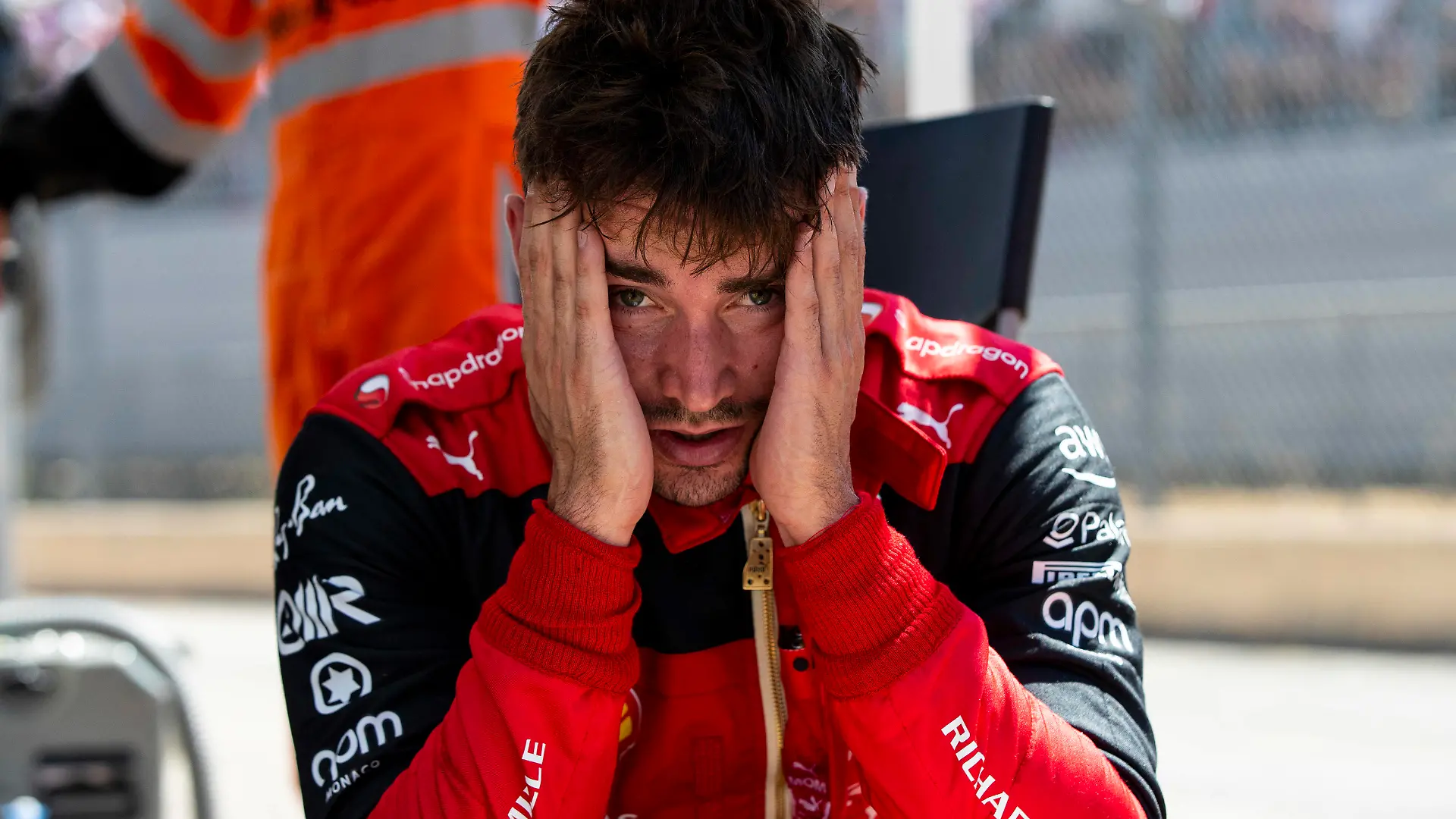 Formula 1 2022: French GP CIRCUIT PAUL RICARD, FRANCE - JULY 24: A despondent Charles Leclerc, Ferrari F1-75, after crashing out of the lead at Le Beausset during the French GP at Circuit Paul Ricard on Sunday July 24, 2022 in Le Castellet, France. Photo by Carl Bingham / LAT Images Images PUBLICATIONxINxGERxSUIxAUTxHUNxONLY GP2212_133437_31I0677